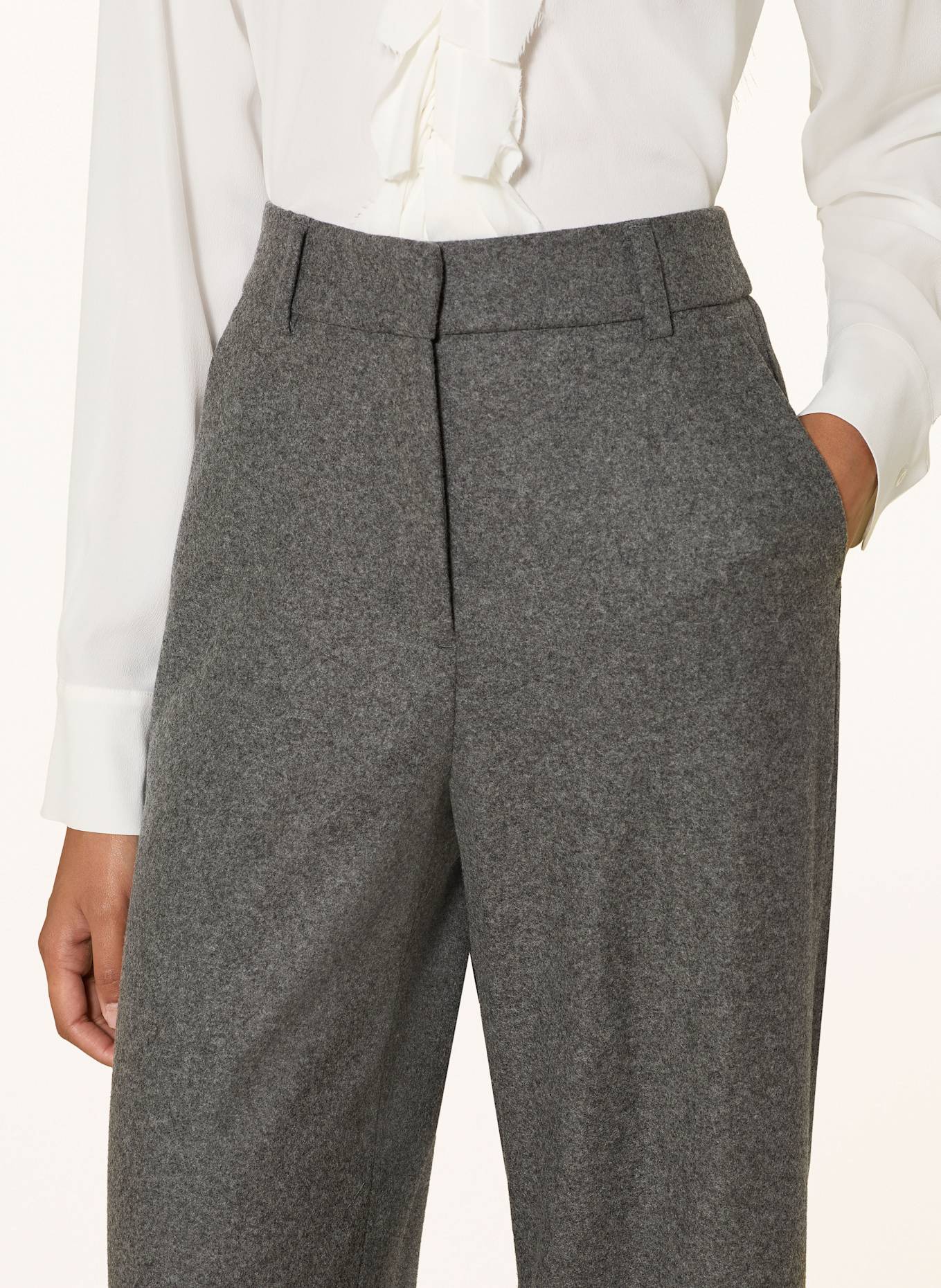 LUISA CERANO Marlenehose aus Flanell: GRAU