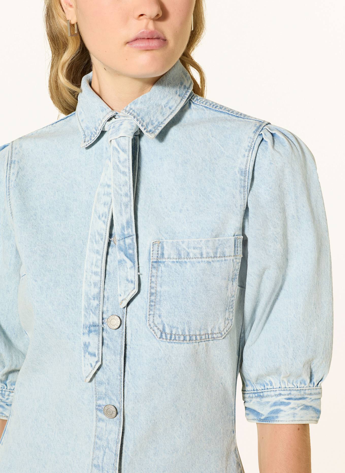 Pepe Jeans Jeansbluse MACIE mit 3/4-Arm und abnehmbarer Schluppe: HELLBLAU