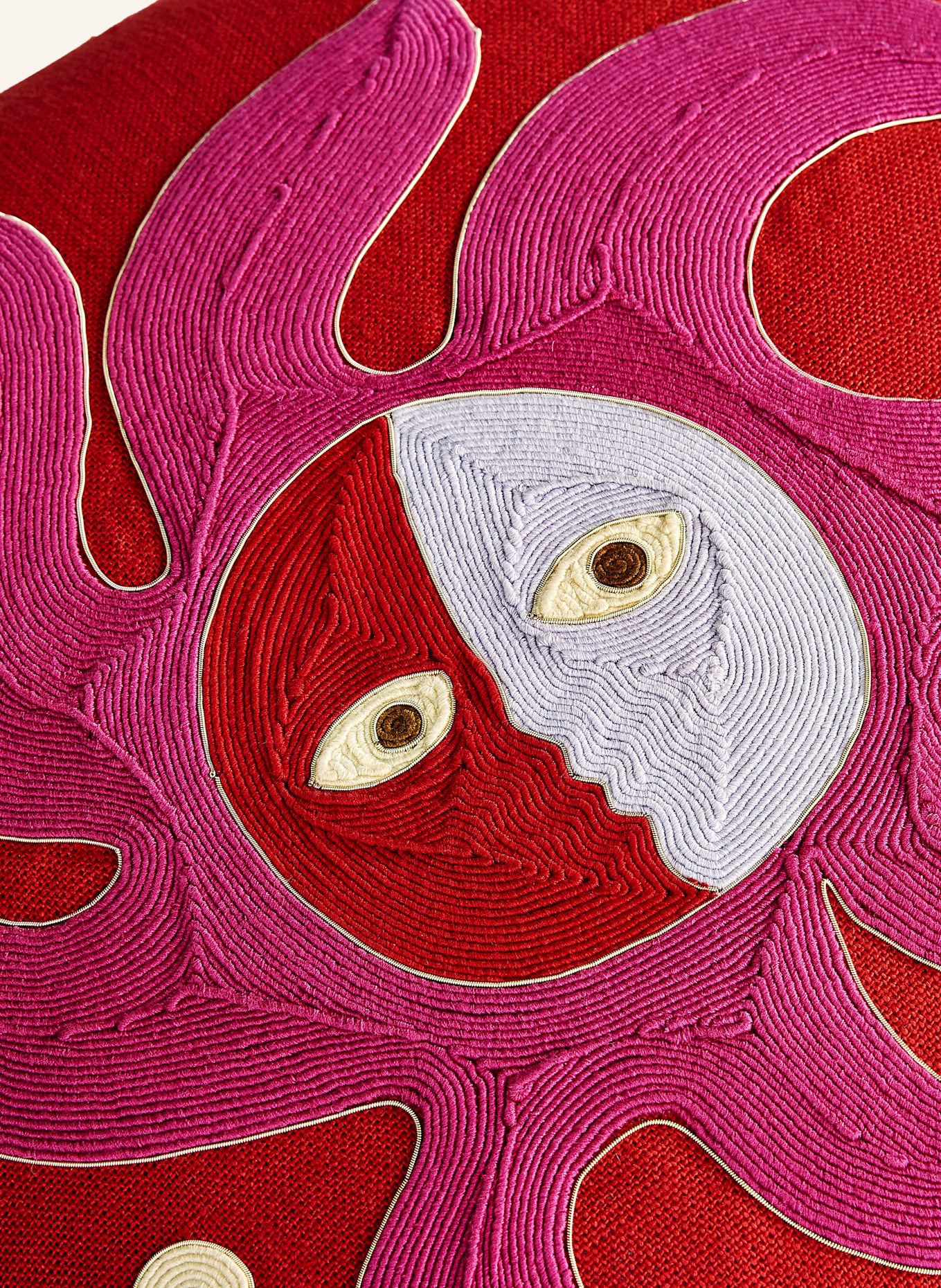 JONATHAN ADLER Decorative cushion SUN: RED / PINK / LIGHT PURPLE