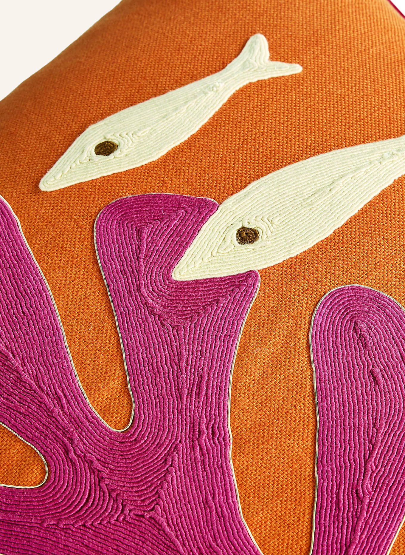 JONATHAN ADLER Dekokissen PLAYA: ORANGE / PINK / CREME