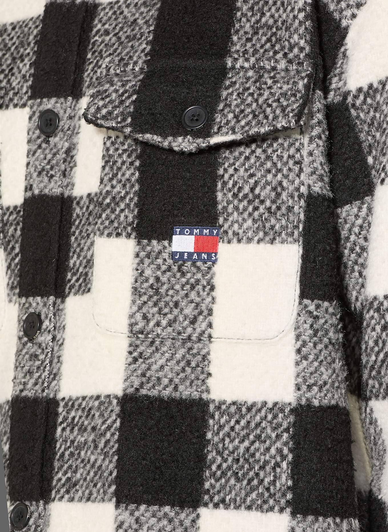 TOMMY JEANS Overjacket: SCHWARZ / WEISS