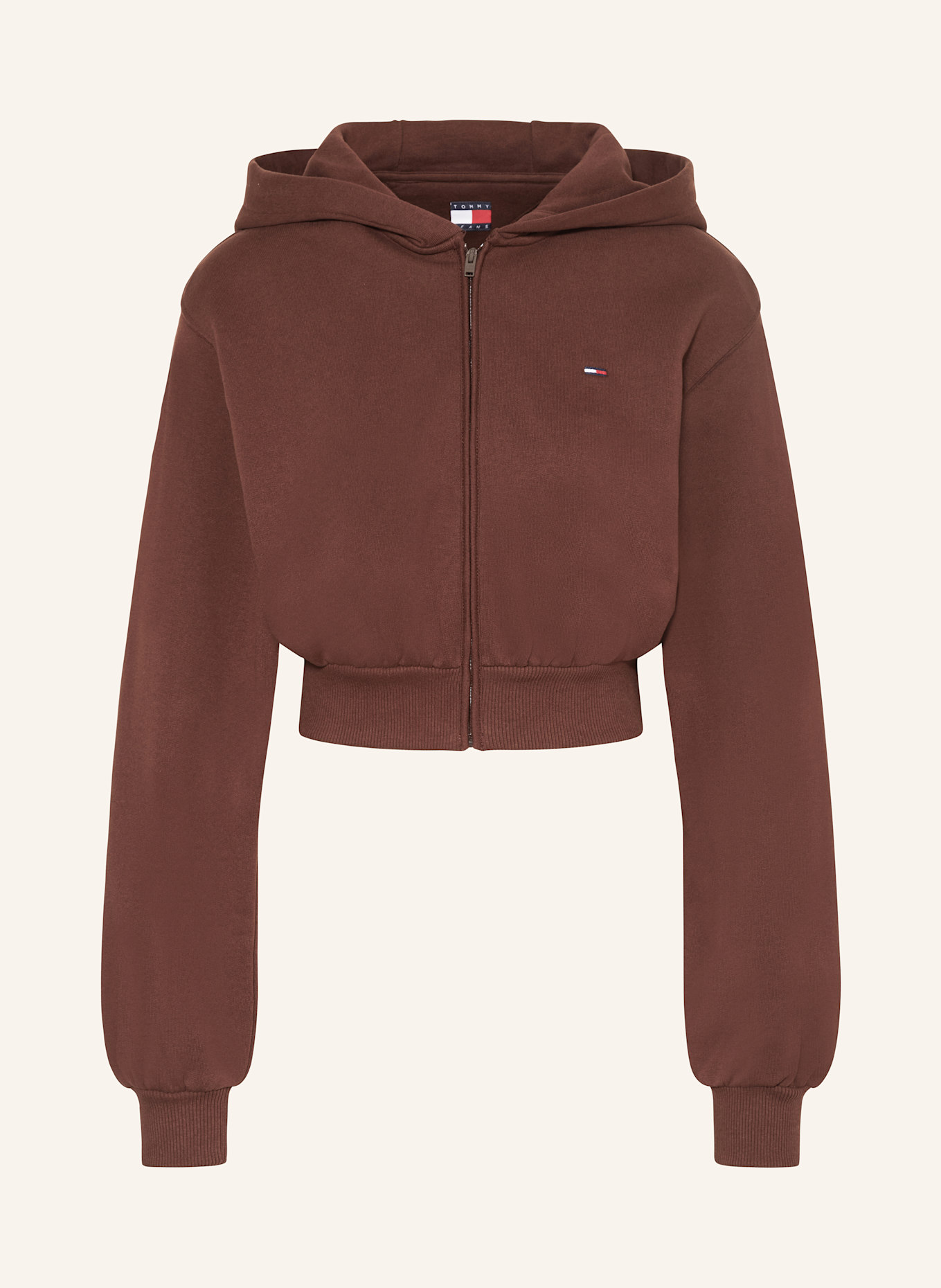 TOMMY JEANS Cropped-Sweatjacke: BRAUN