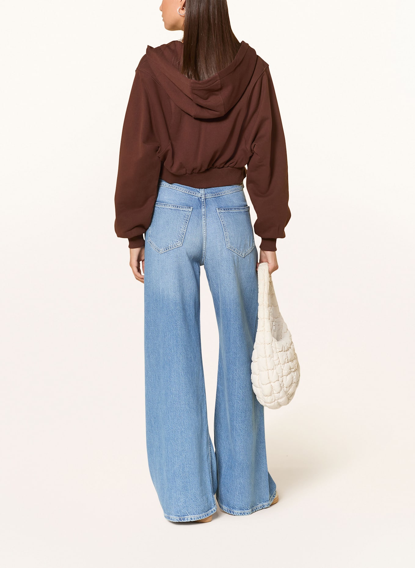 TOMMY JEANS Cropped-Sweatjacke: BRAUN