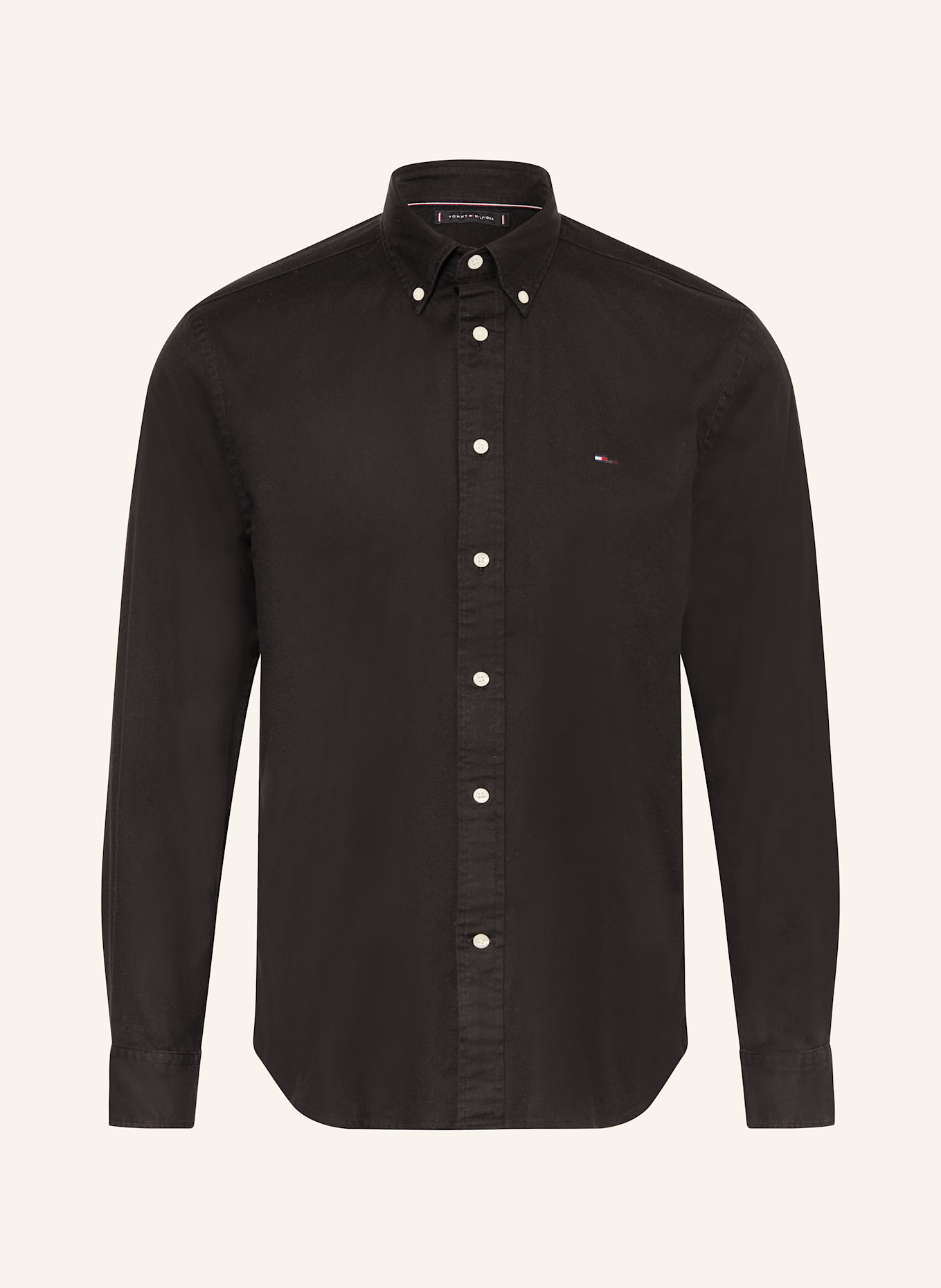 TOMMY HILFIGER Flanellhemd Regular Fit: SCHWARZ