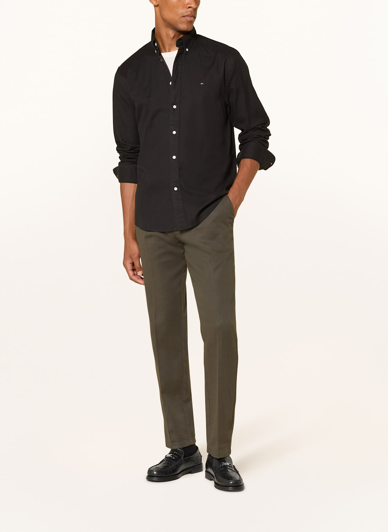 TOMMY HILFIGER Flanellhemd Regular Fit: SCHWARZ