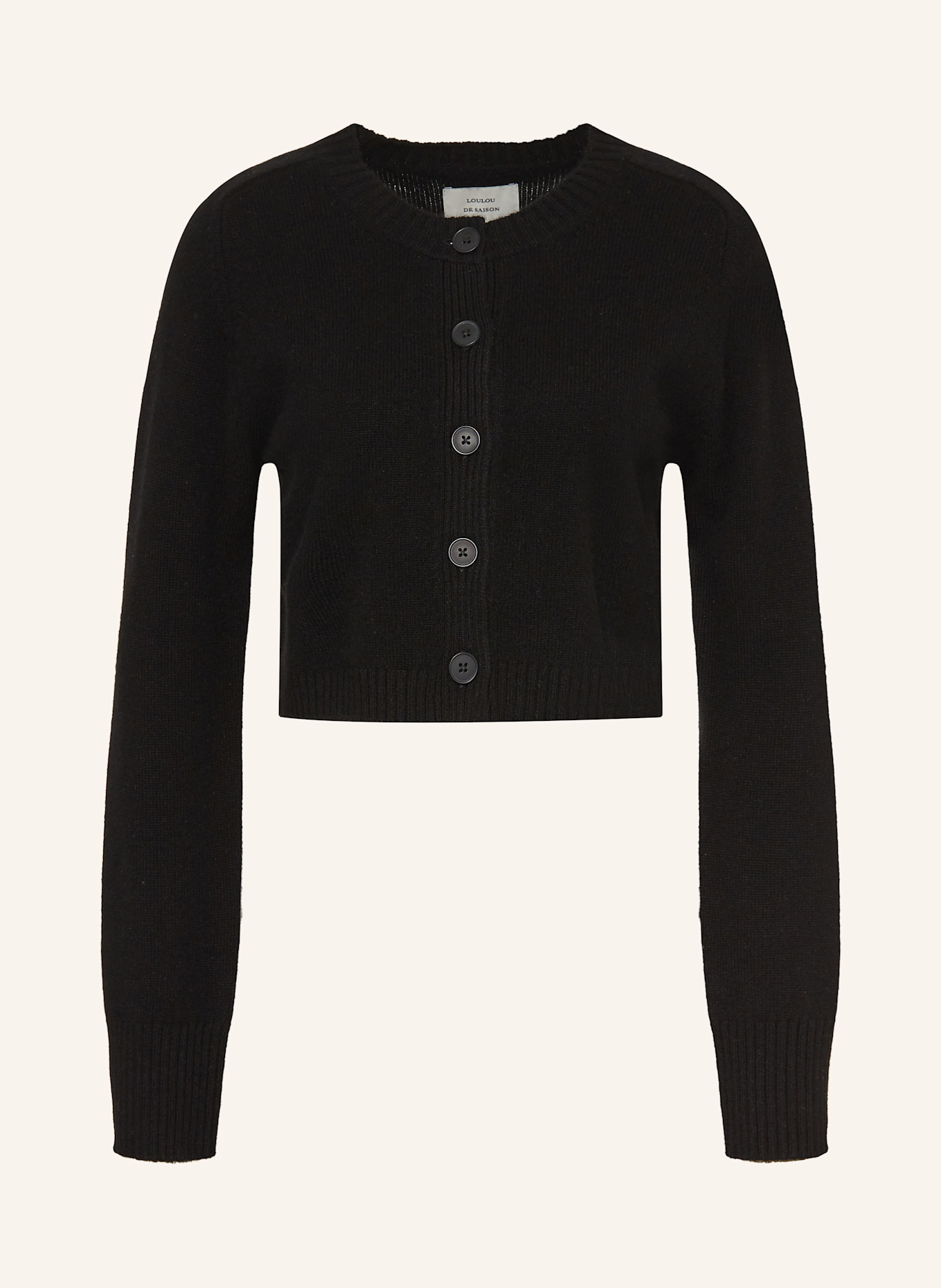 LOULOU DE SAISON Strickjacke ZEPHIR aus Cashmere: SCHWARZ