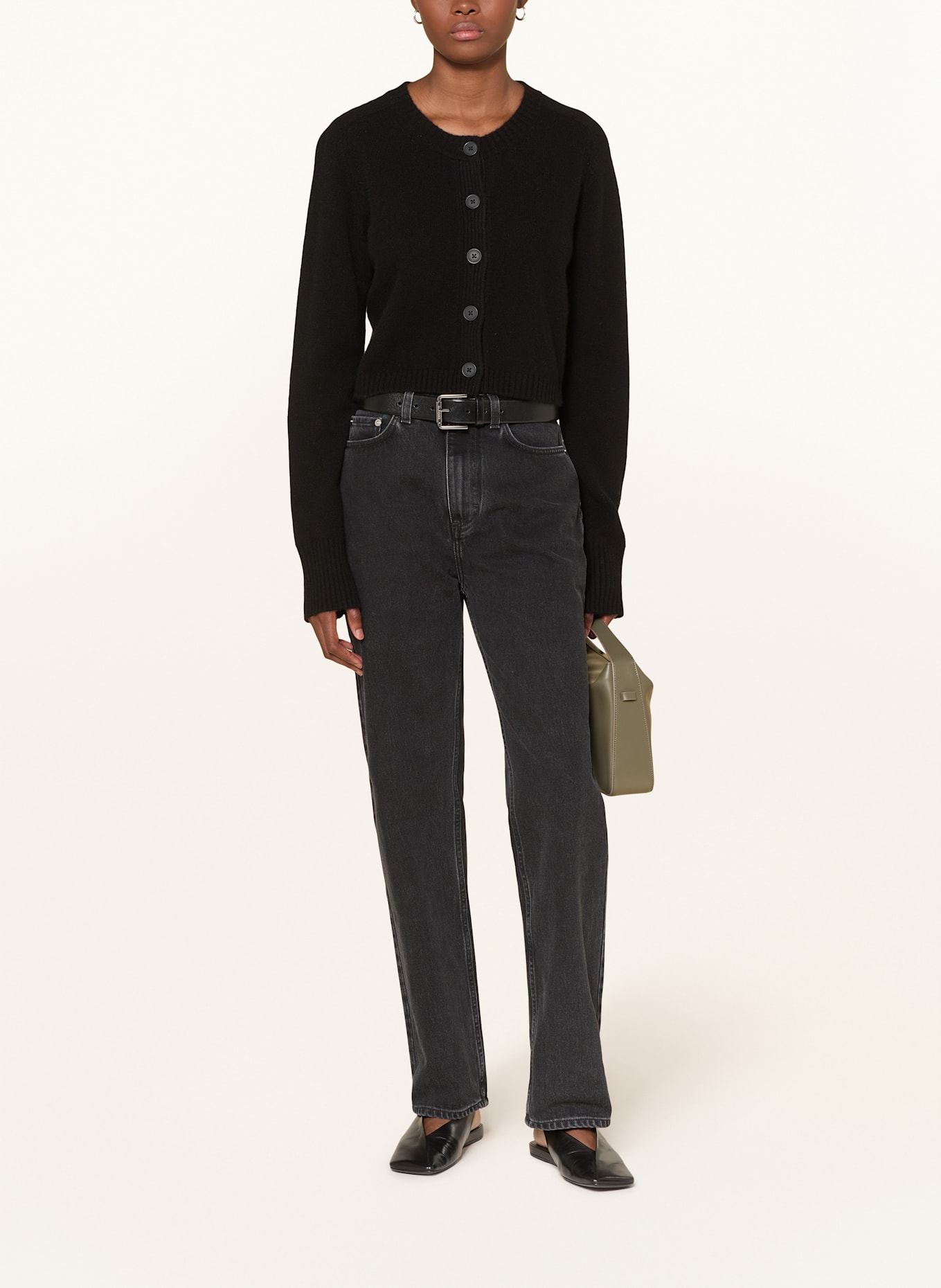 LOULOU DE SAISON Strickjacke ZEPHIR aus Cashmere: SCHWARZ