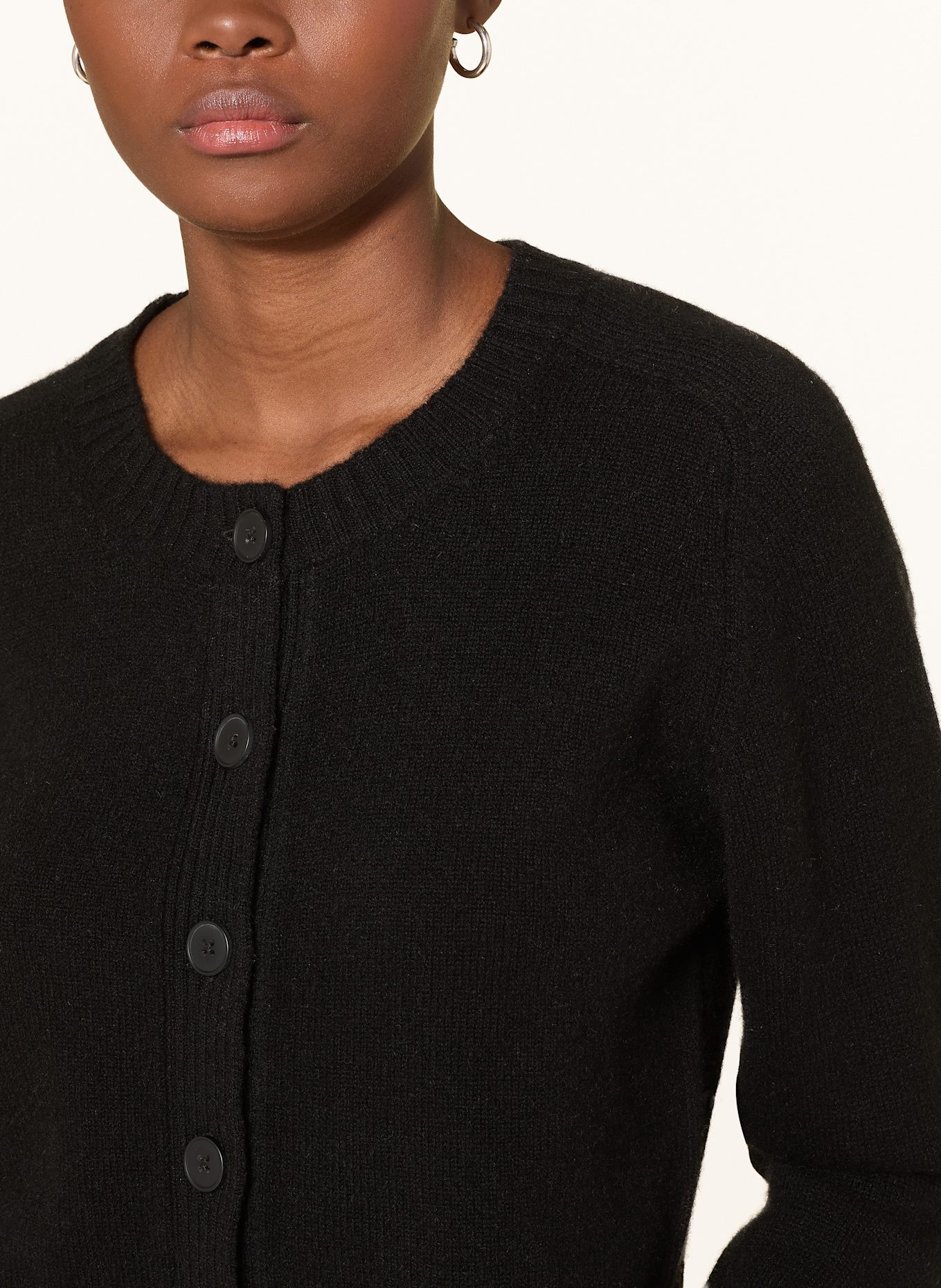 LOULOU DE SAISON Strickjacke ZEPHIR aus Cashmere: SCHWARZ