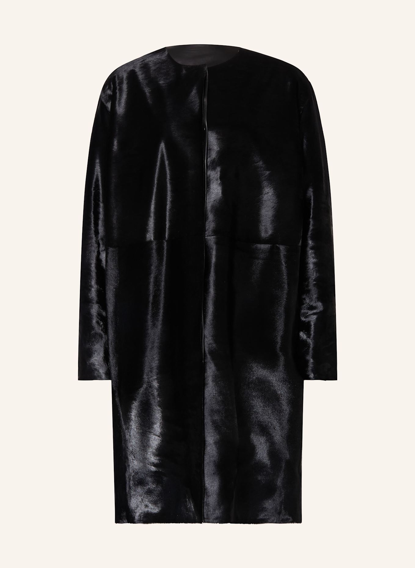 LOULOU DE SAISON Płaszcz skórzany MILLER: CZARNY