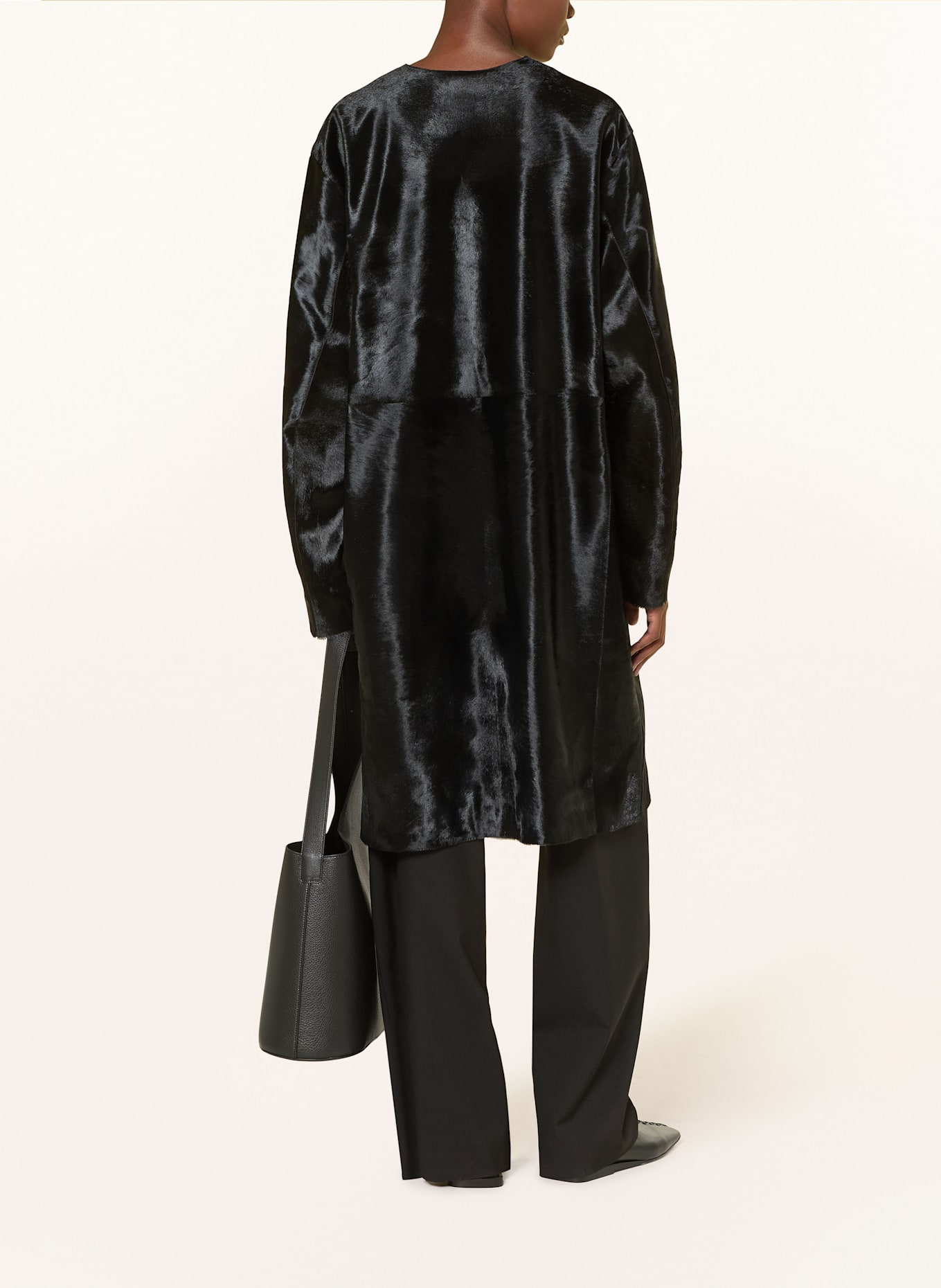 LOULOU DE SAISON Płaszcz skórzany MILLER: CZARNY