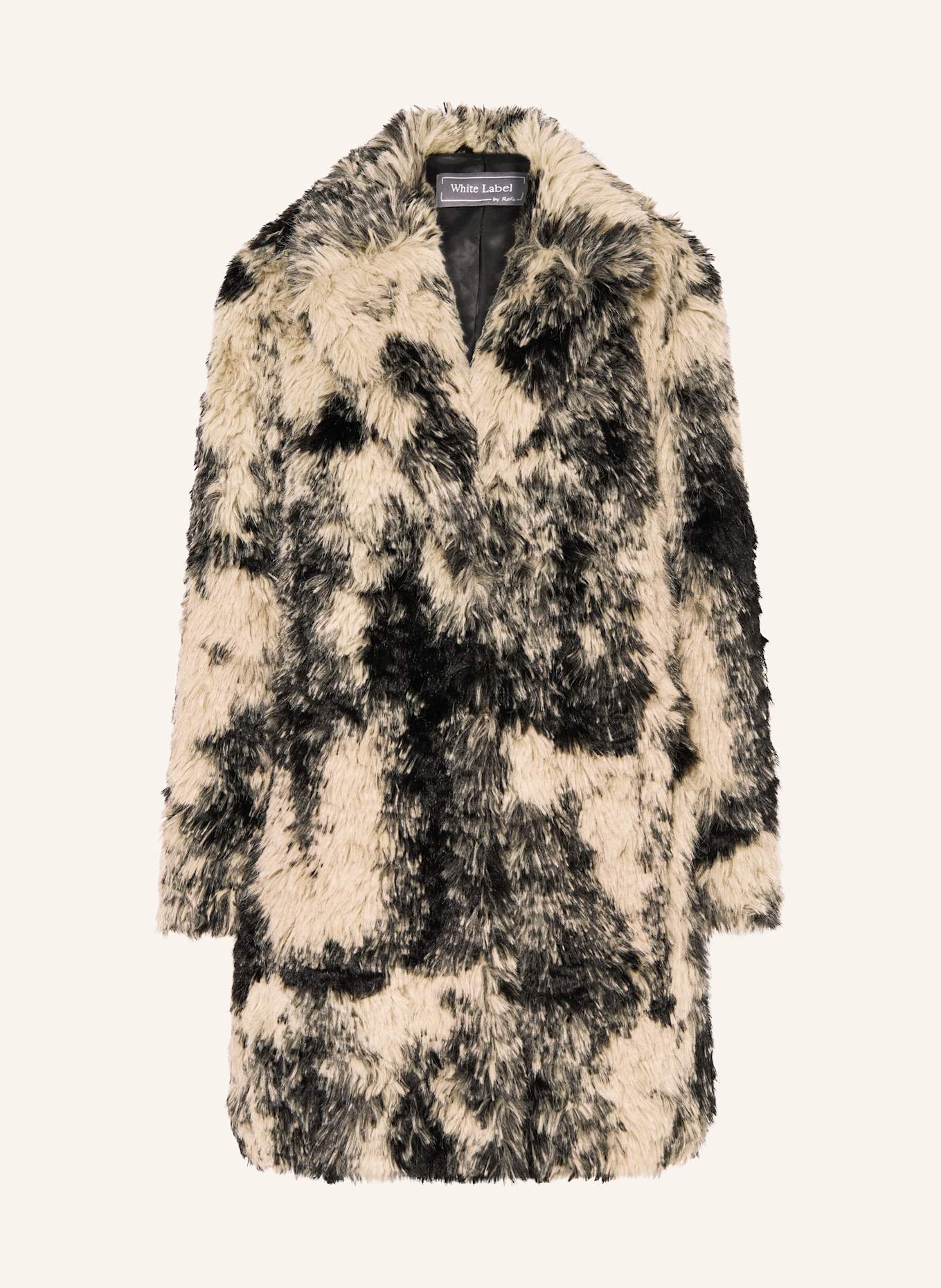 White Label Kunstpelz-Mantel: CAMEL / SCHWARZ