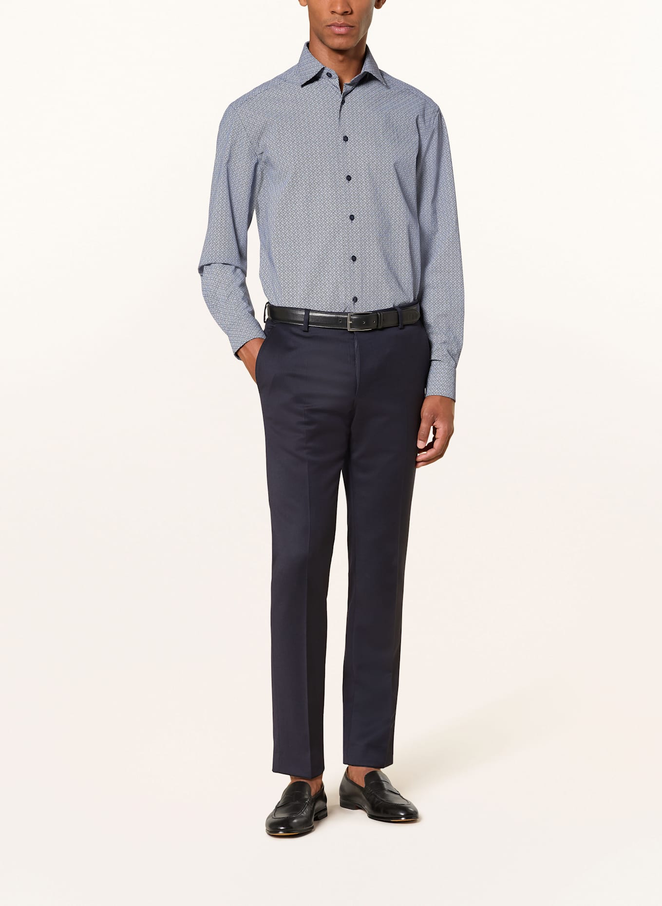 OLYMP Hemd Luxor comfort fit: DUNKELBLAU / HELLBLAU