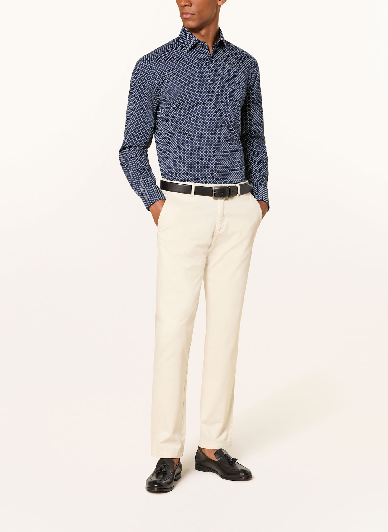 OLYMP Hemd Luxor modern fit: DUNKELBLAU / HELLBLAU