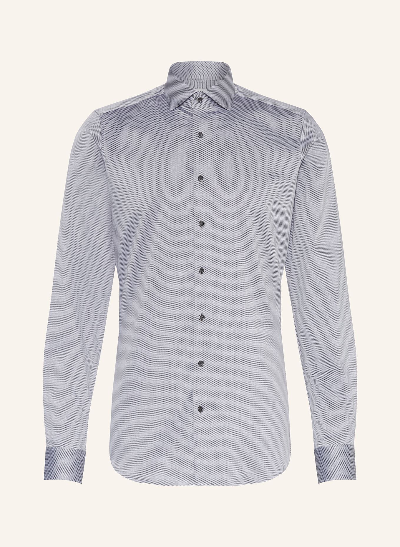 OLYMP Hemd Level Five body fit mit extralangem Arm: DUNKELGRAU / HELLGRAU