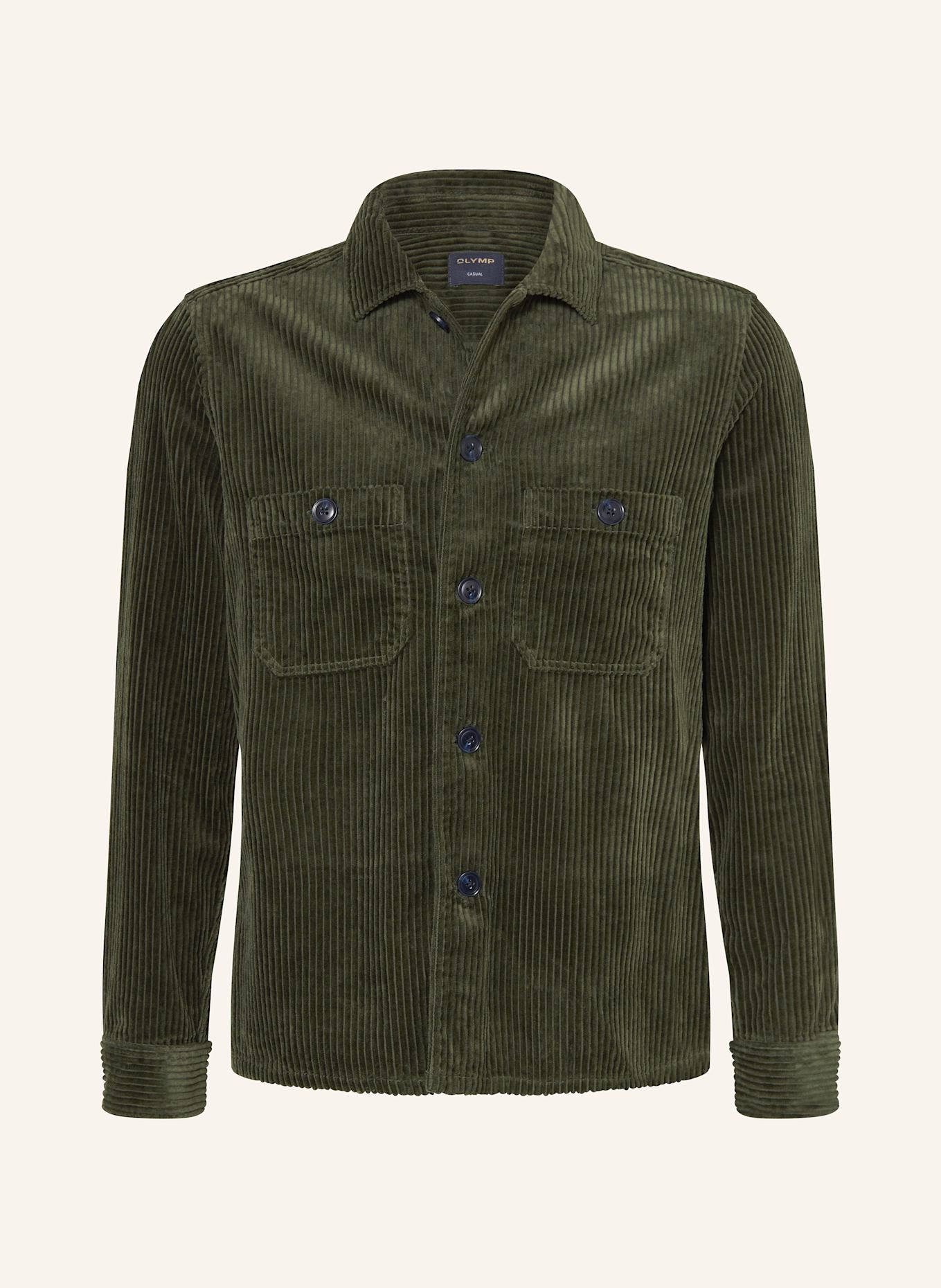 OLYMP Cord-Overjacket: DUNKELGRÜN