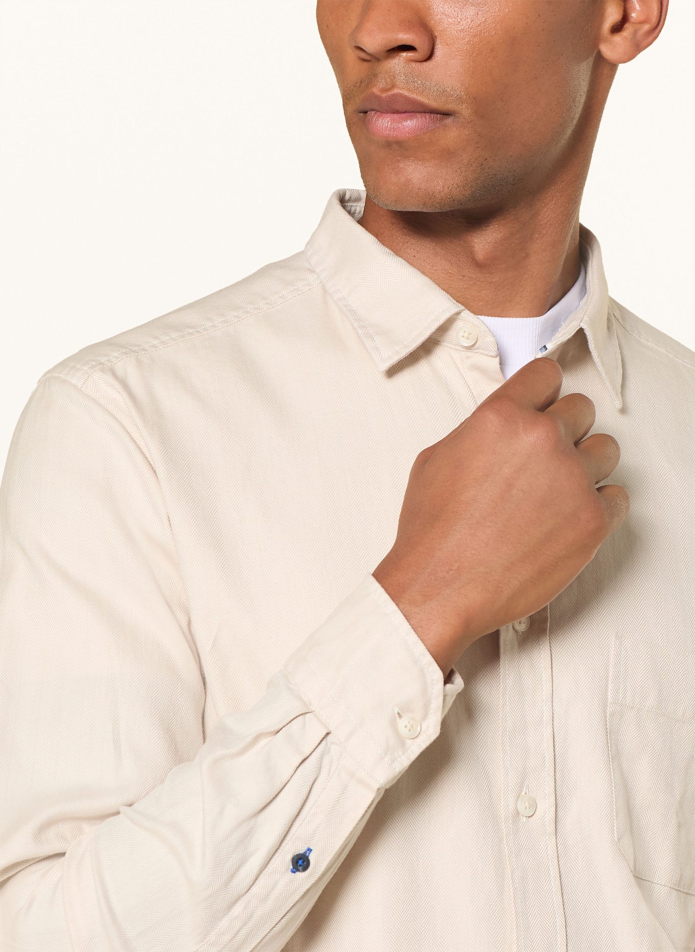 OLYMP Hemd Casual regular fit: BEIGE