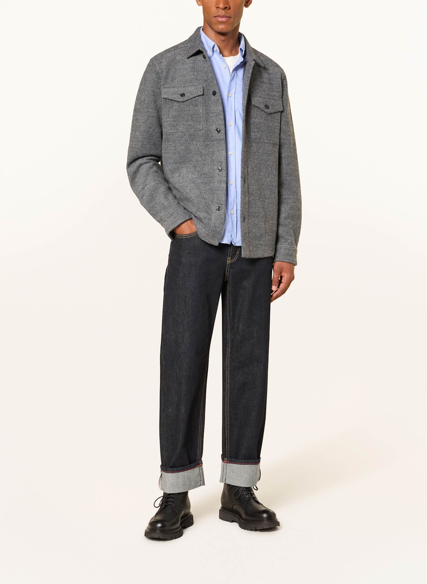 OLYMP Overshirt: DUNKELGRAU