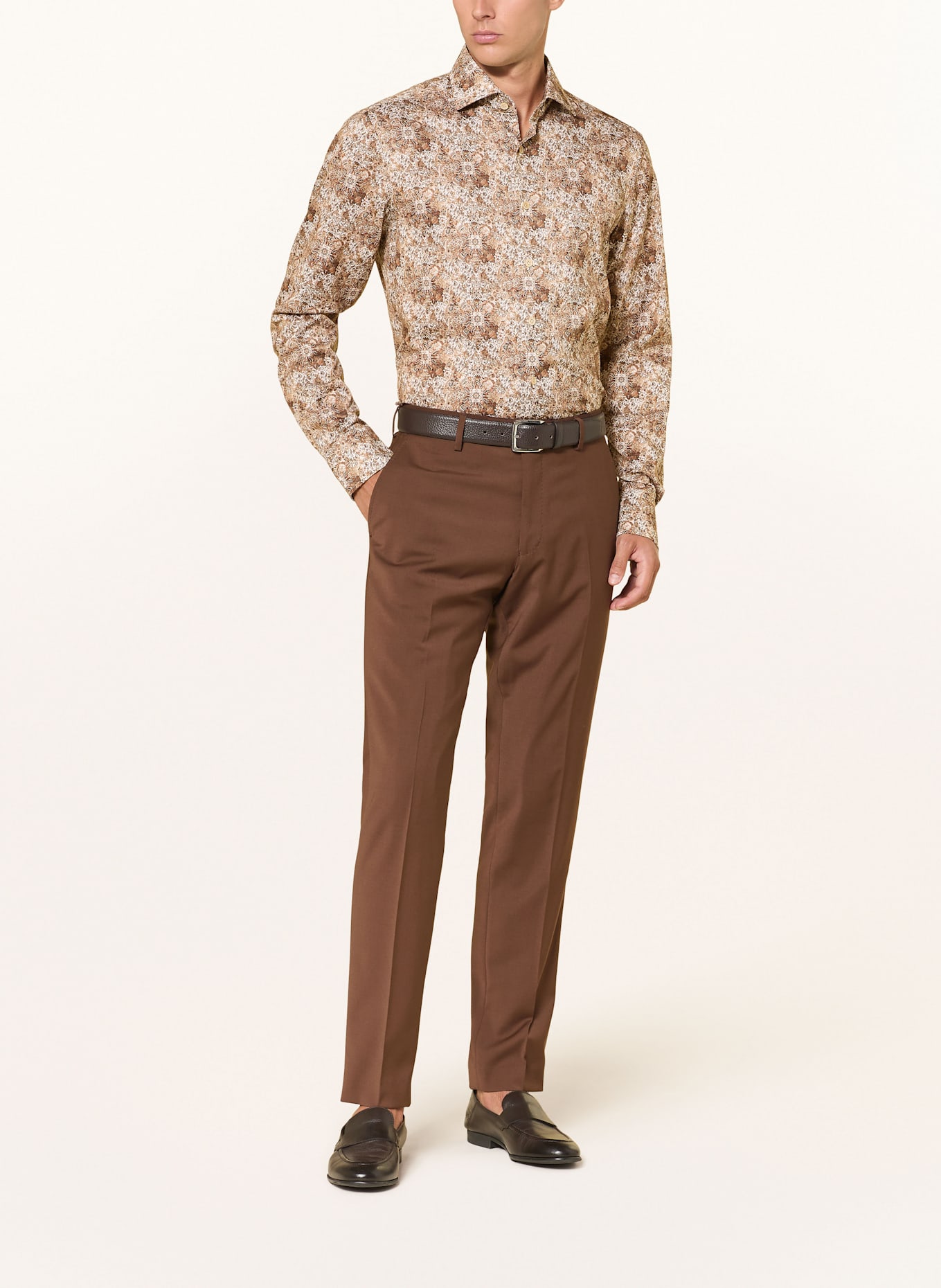OLYMP SIGNATURE Hemd Signature tailored fit: BRAUN / CAMEL / ECRU