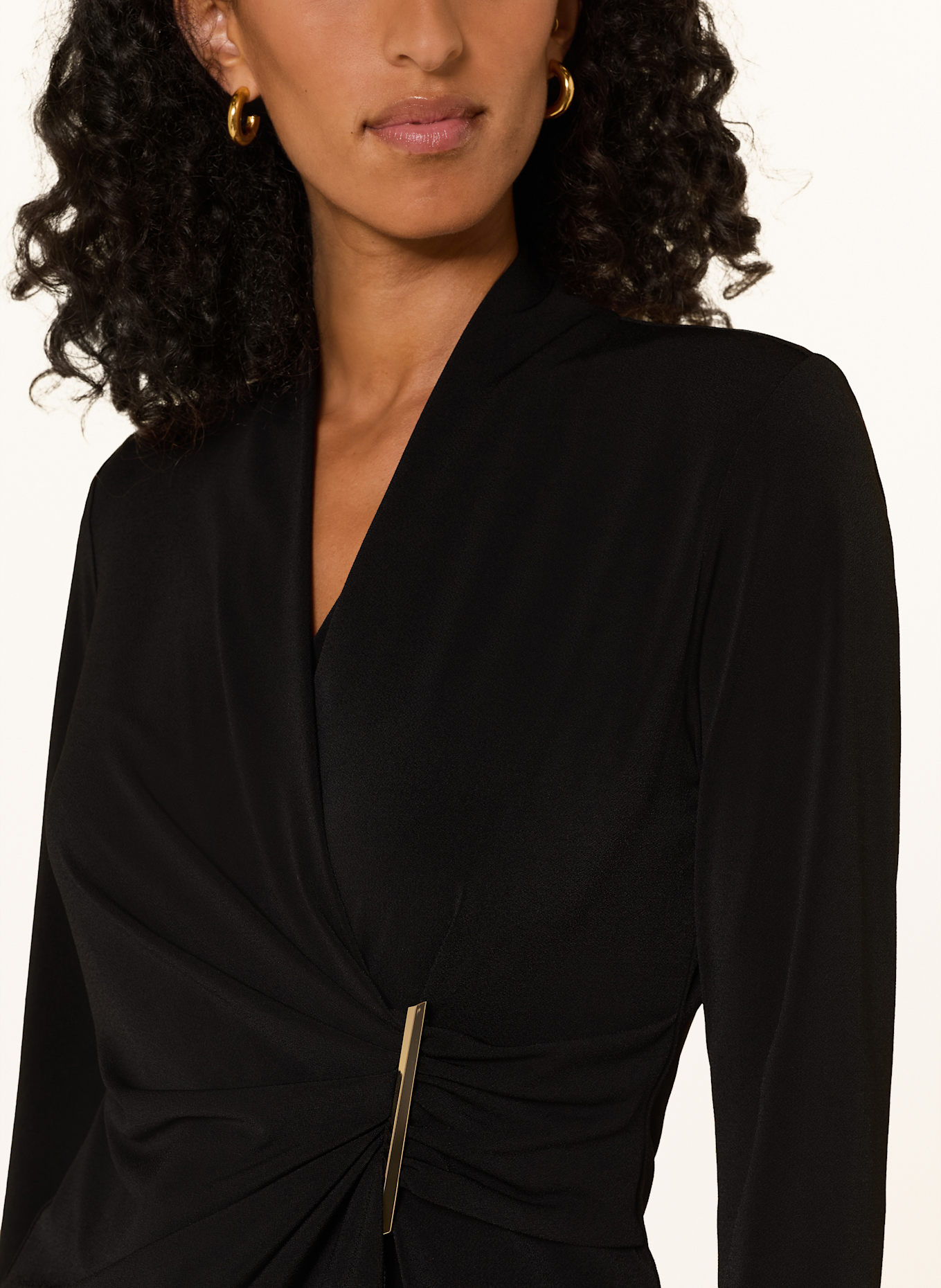 Joseph Ribkoff Blusenshirt in Wickeloptik: SCHWARZ