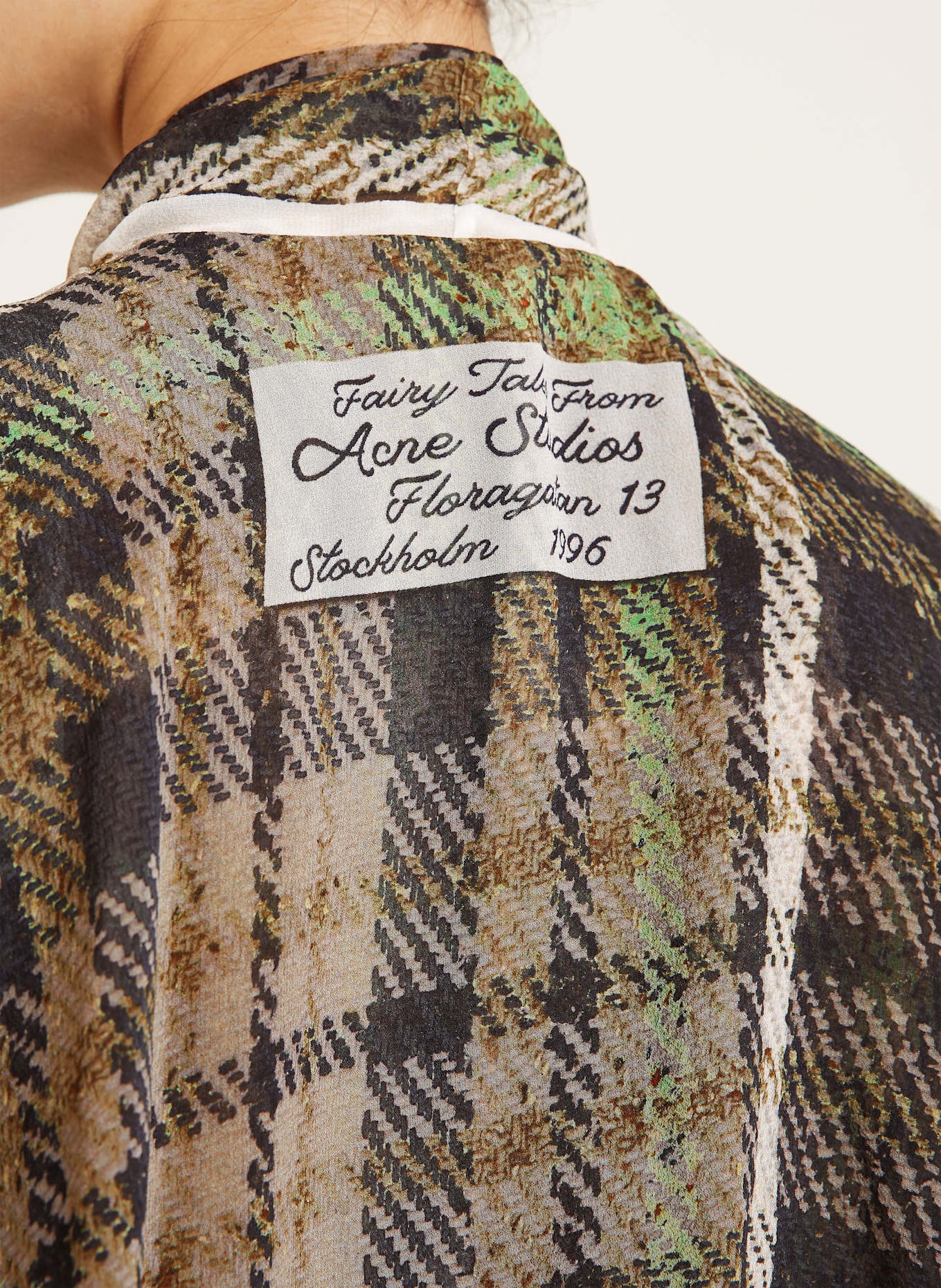 Acne Studios Bluzka z jedwabiu: BRĄZOWY / ZIELONY / CIEMNOBRĄZOWY