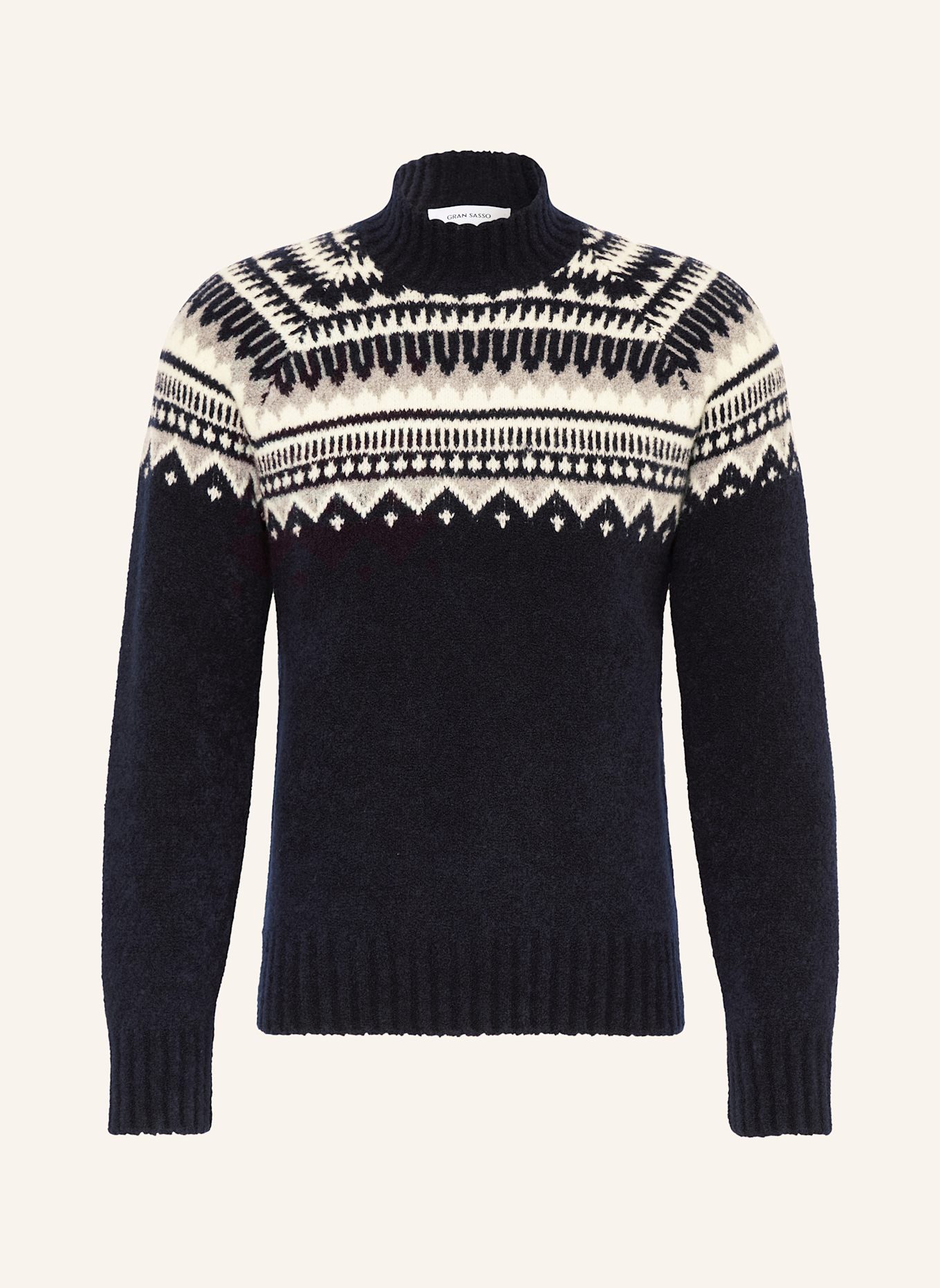 GRAN SASSO Sweater: DARK BLUE / ECRU
