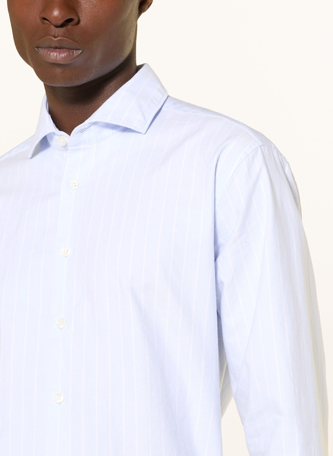 seidensticker Piqué-Hemd Regular Fit: HELLBLAU / WEISS