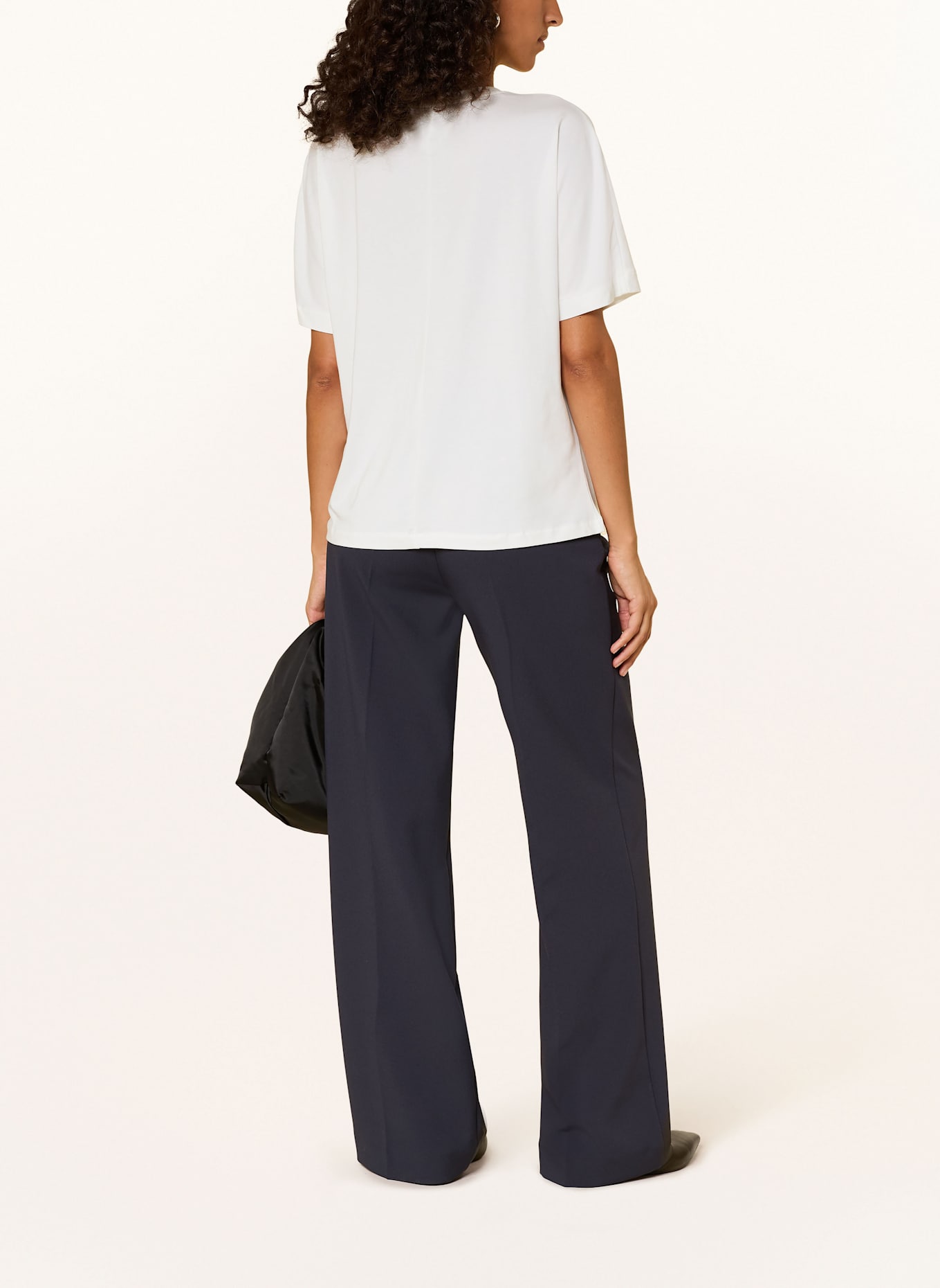 oui T-Shirt mit Schmucksteinen: ECRU