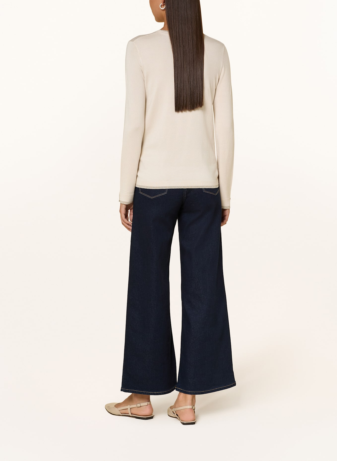 LIU JO Pullover mit Glitzergarn: CREME