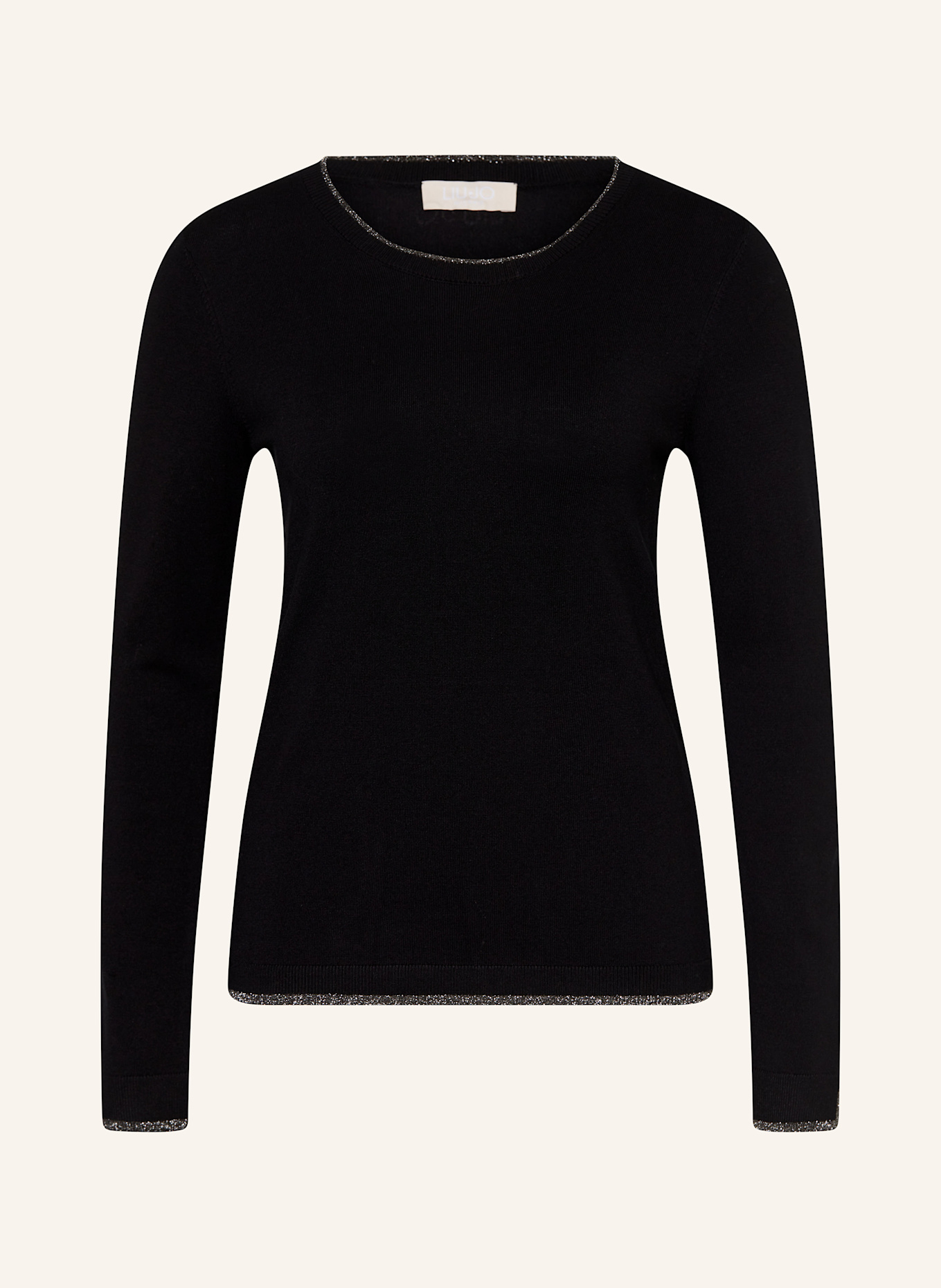LIU JO Pullover mit Glitzergarn: SCHWARZ