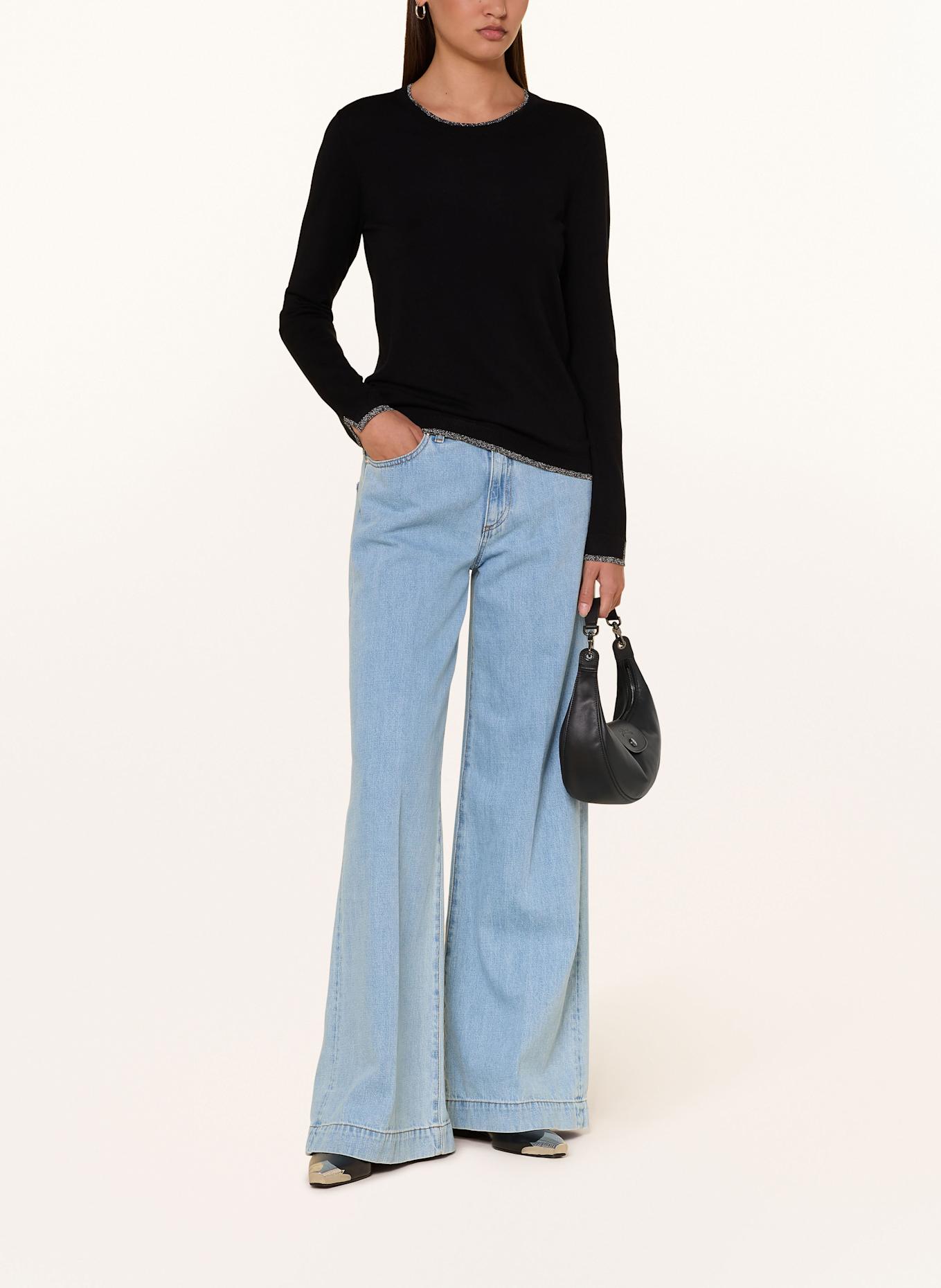 LIU JO Pullover mit Glitzergarn: SCHWARZ