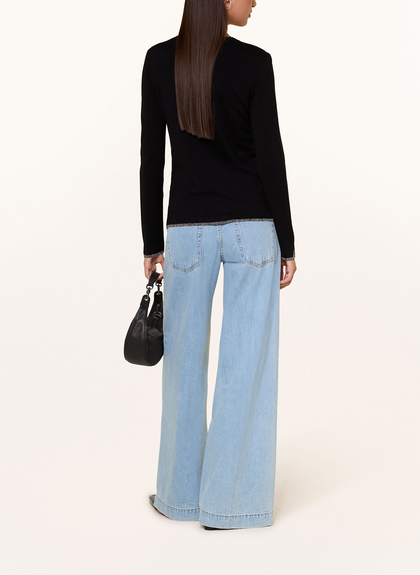 LIU JO Pullover mit Glitzergarn: SCHWARZ