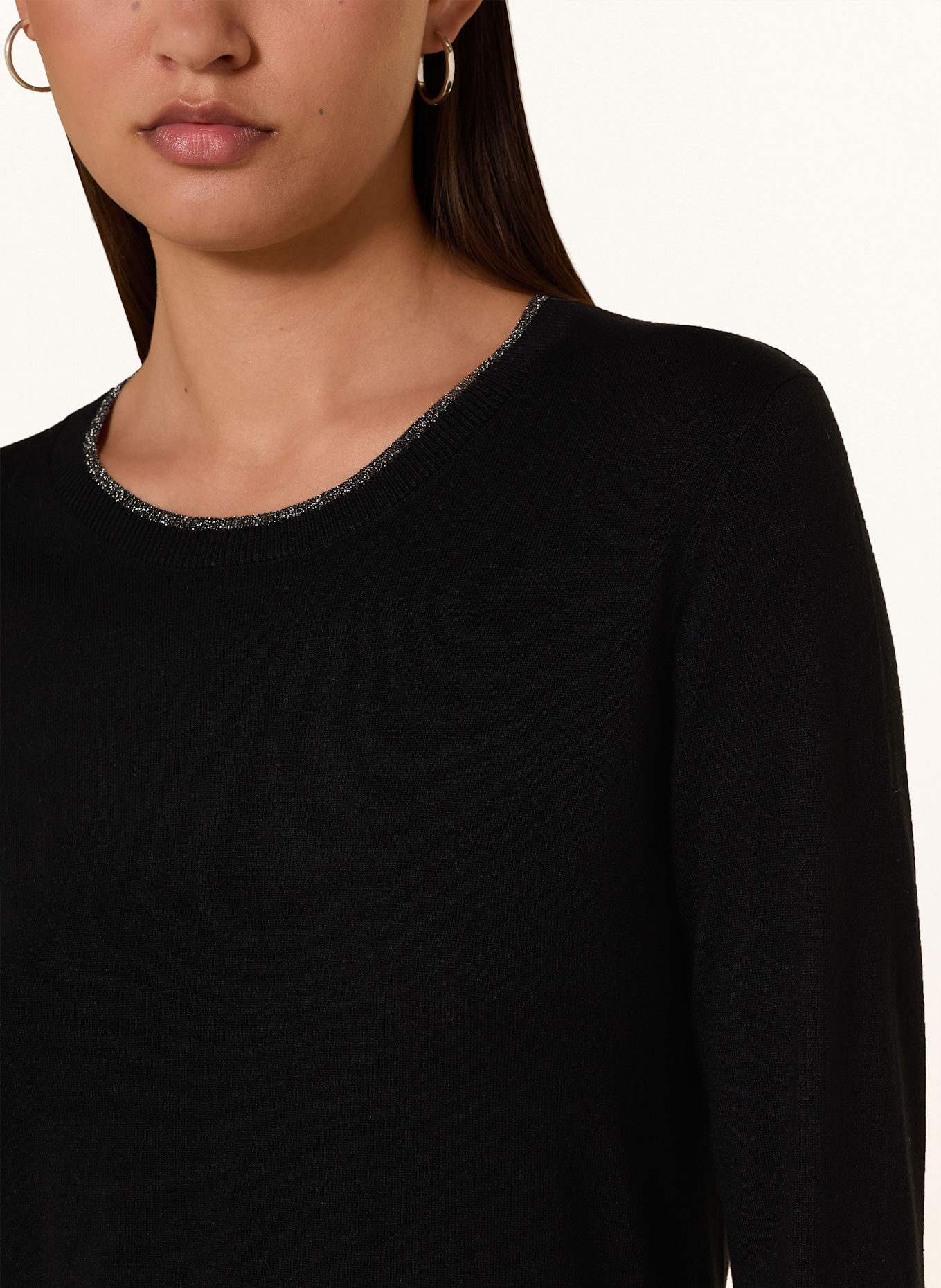 LIU JO Pullover mit Glitzergarn: SCHWARZ