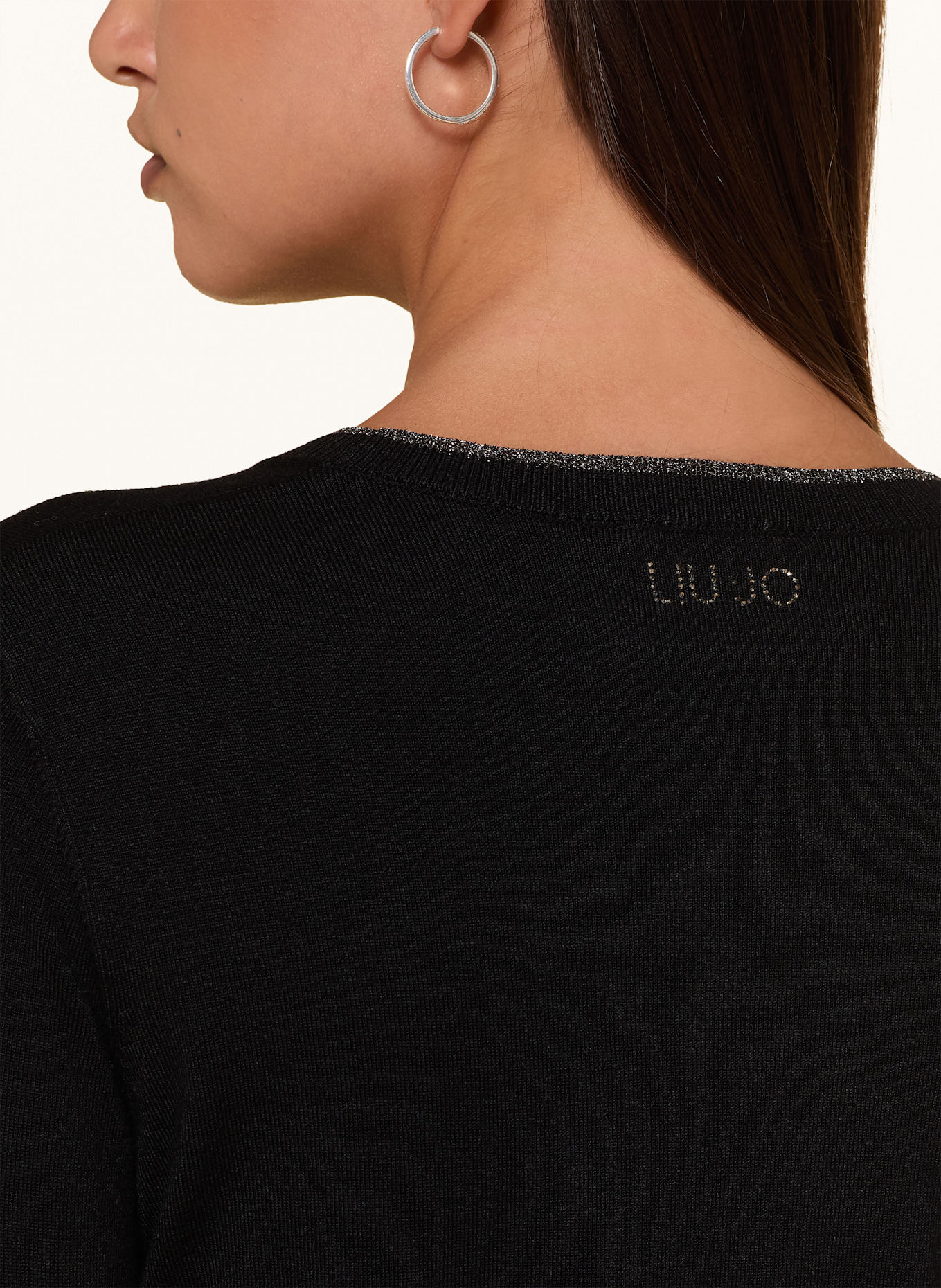 LIU JO Pullover mit Glitzergarn: SCHWARZ