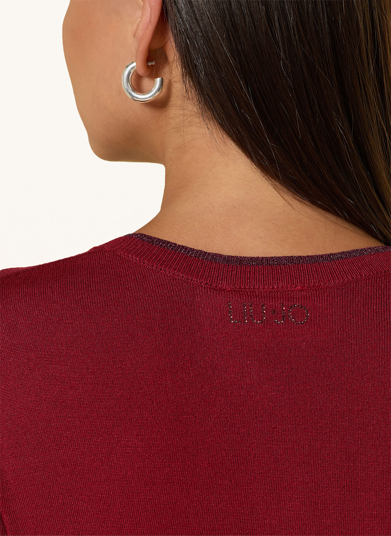 LIU JO Pullover mit Glitzergarn: DUNKELROT