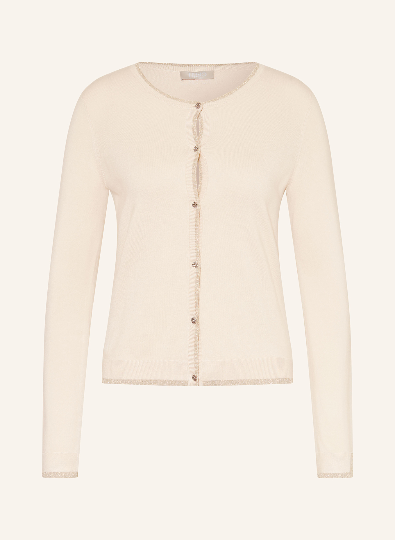 LIU JO Strickjacke mit Glitzergarn: CREME / GOLD