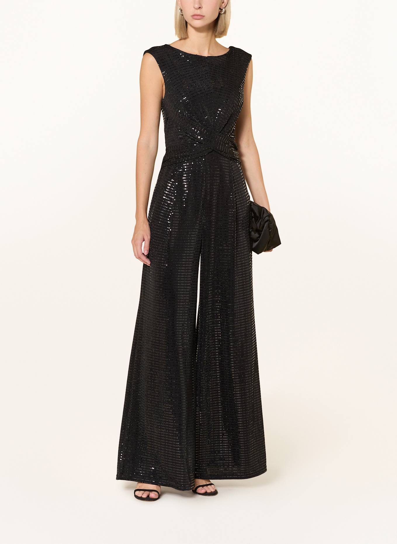 Vera Mont Jersey-Jumpsuit mit Pailletten: SCHWARZ