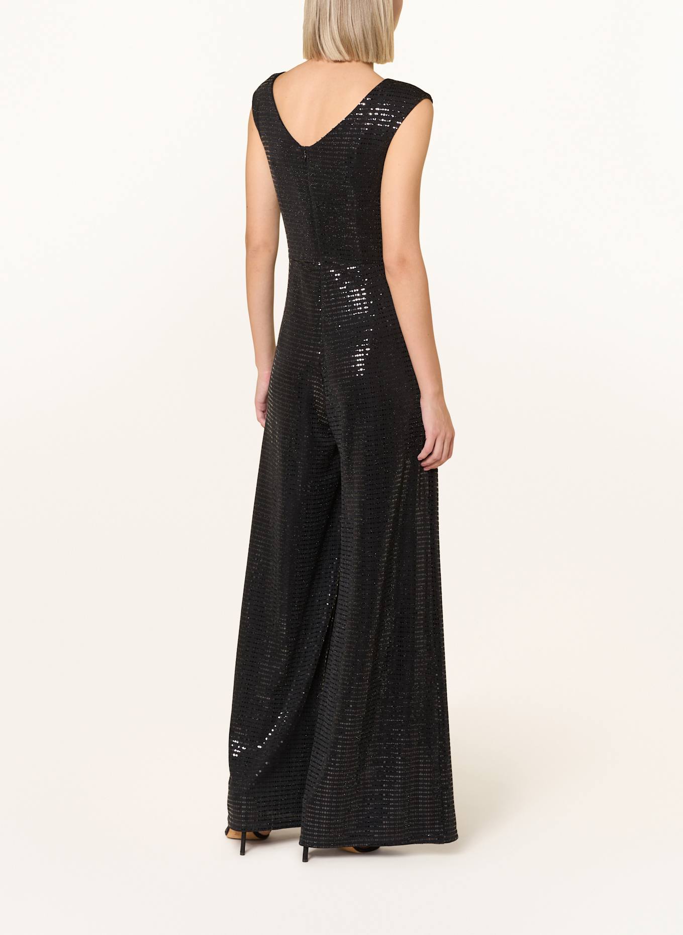 Vera Mont Jersey-Jumpsuit mit Pailletten: SCHWARZ