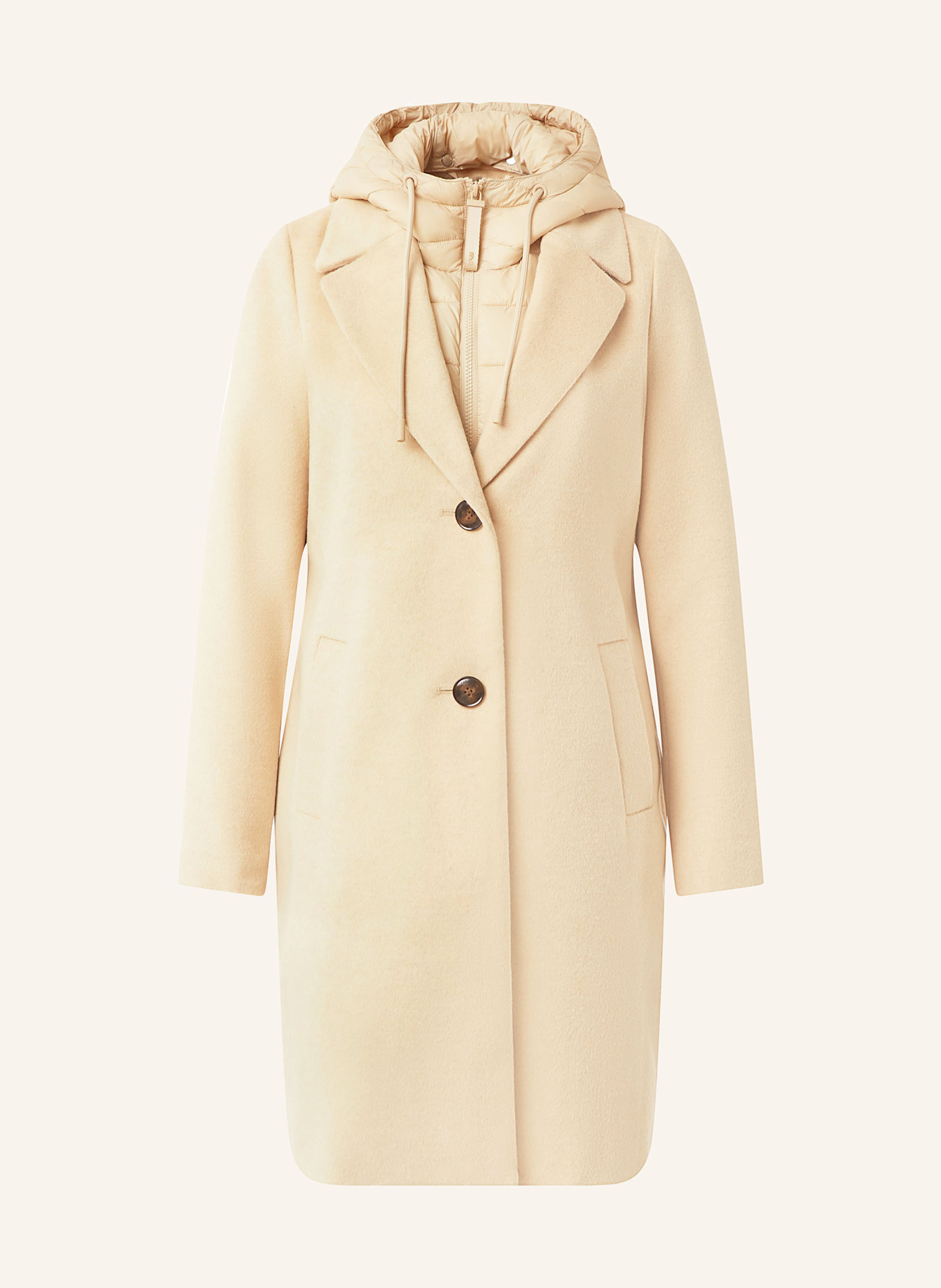 comma casual identity Mantel mit herausnehmbarer Blende: CREME