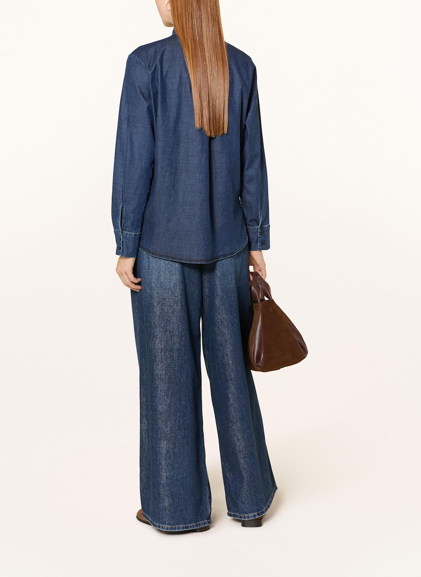 Smith & Soul Schluppenbluse in Jeansoptik: DUNKELBLAU