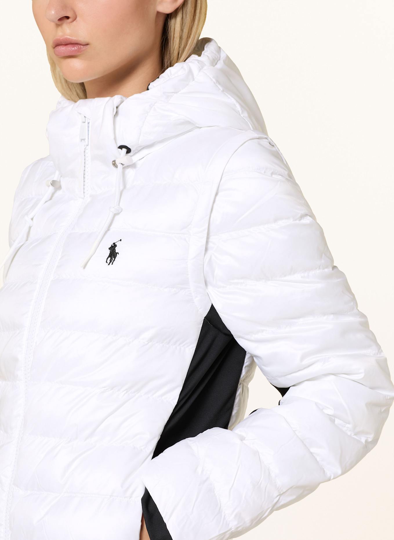 RLX RALPH LAUREN Hybrid-Steppjacke: WEISS / SCHWARZ