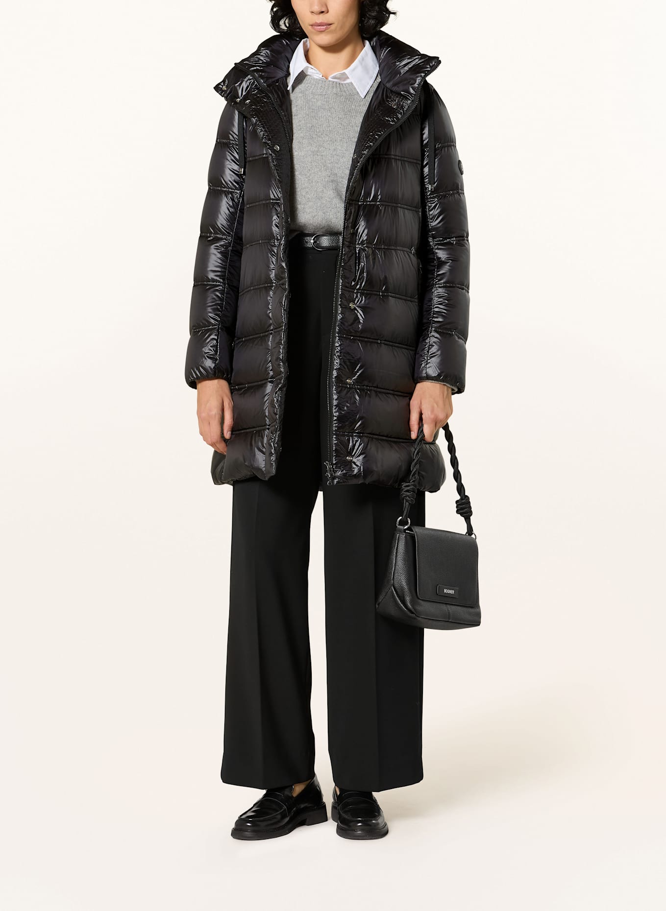 BOGNER Daunenmantel LYNN-D5 mit abnehmbarer Kapuze: SCHWARZ