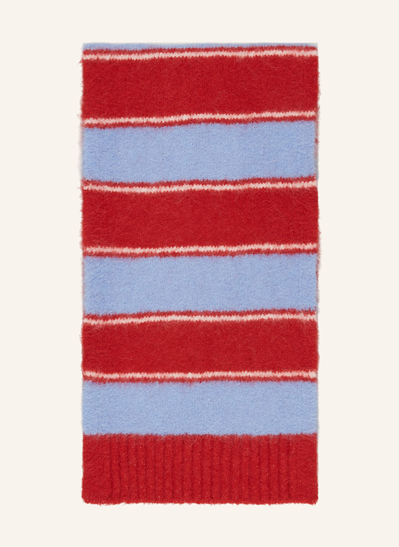 SAMSØE SAMSØE Schal SAJEANNE mit Alpaka: ROT / HELLBLAU / WEISS