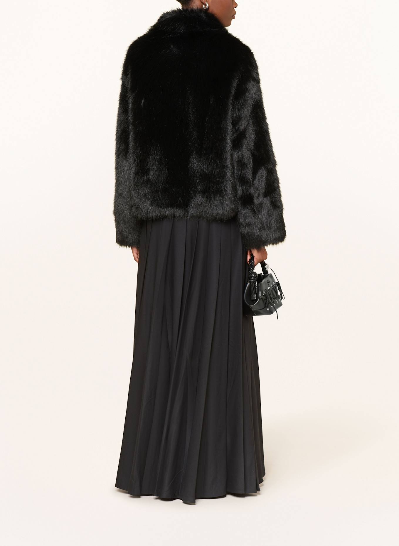 MRS & HUGS Kunstpelz-Jacke: SCHWARZ