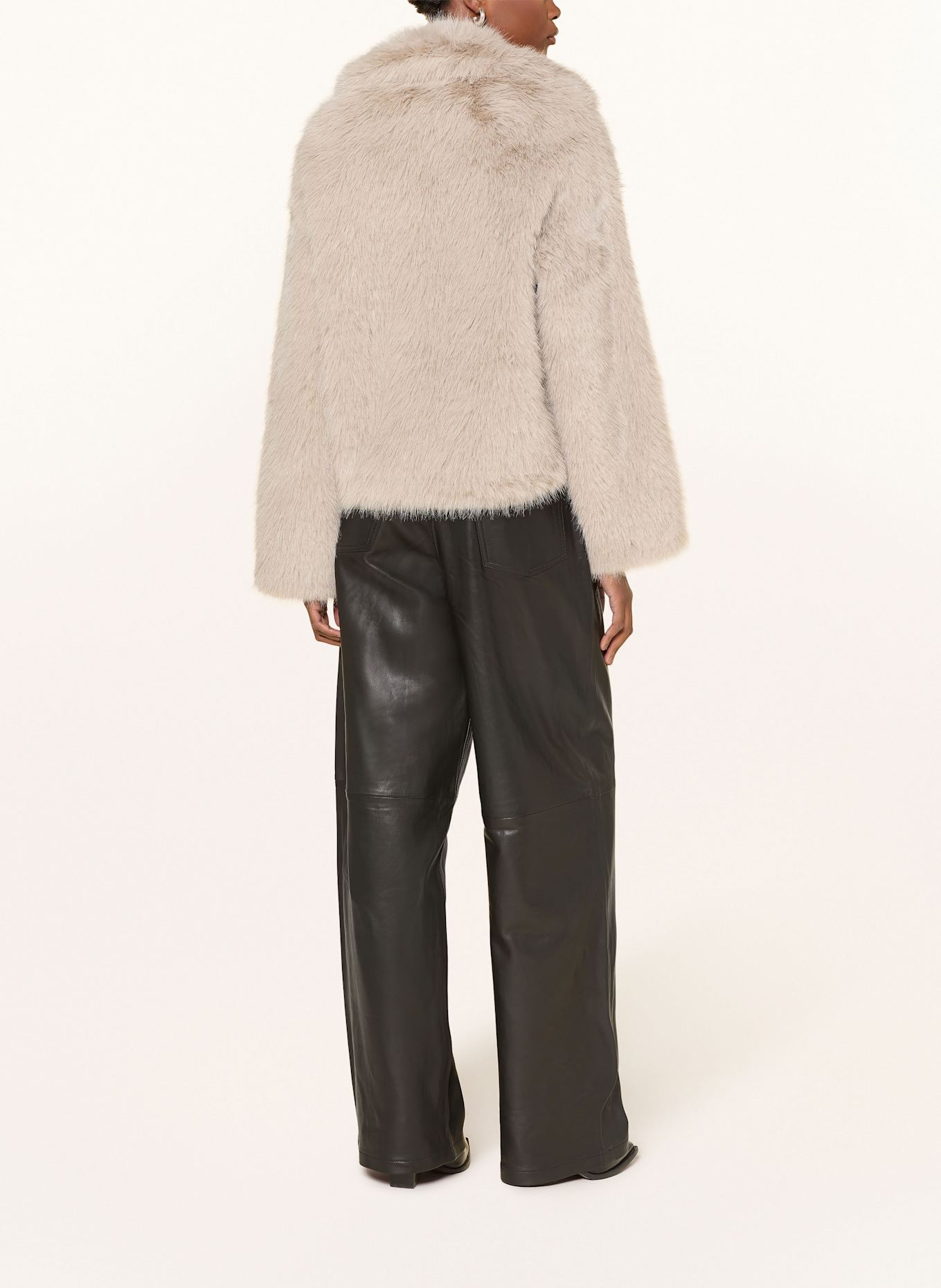 MRS & HUGS Kunstpelz-Jacke: HELLGRAU