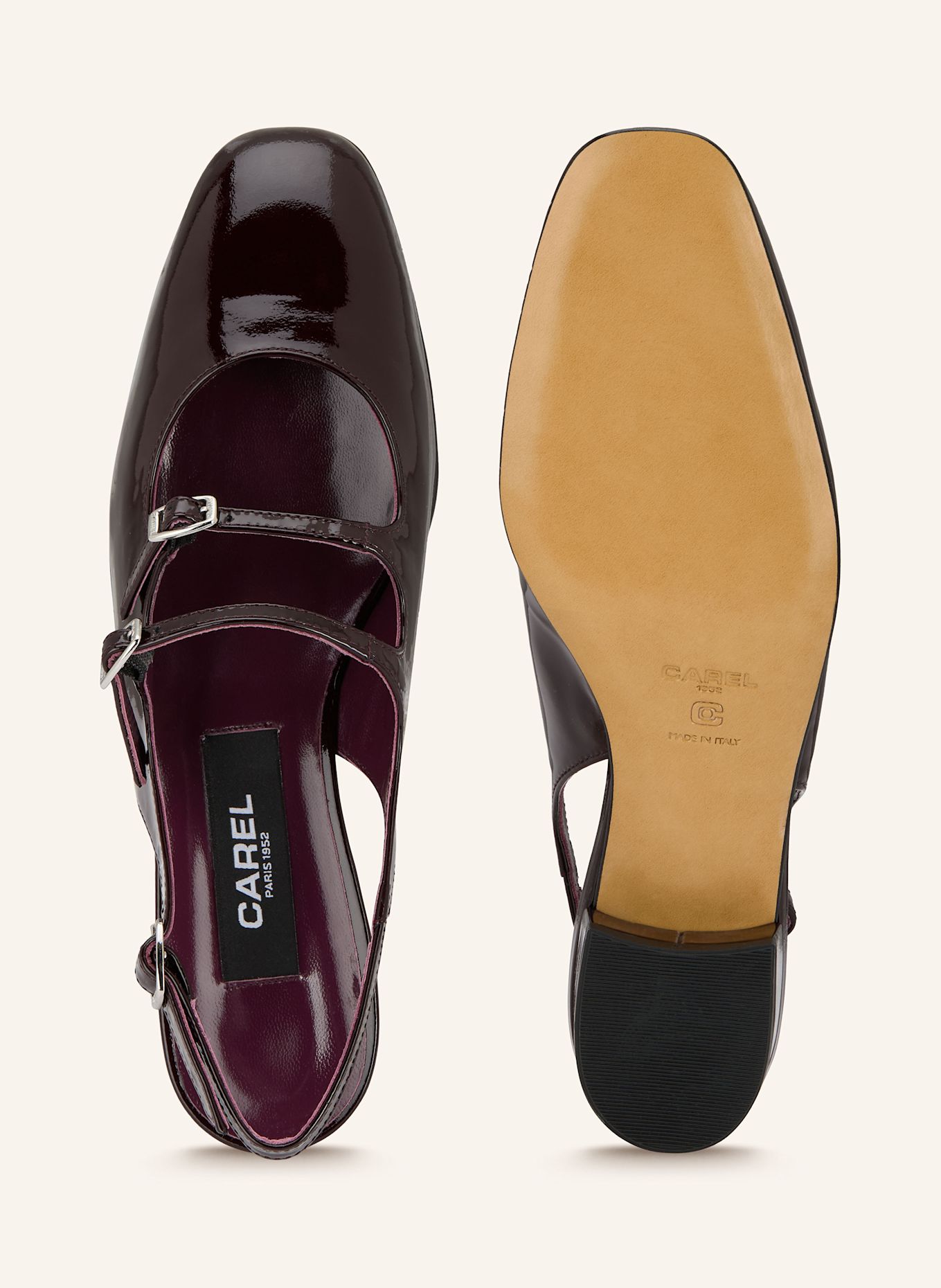 CAREL Slingpumps PECHE: DUNKELROT