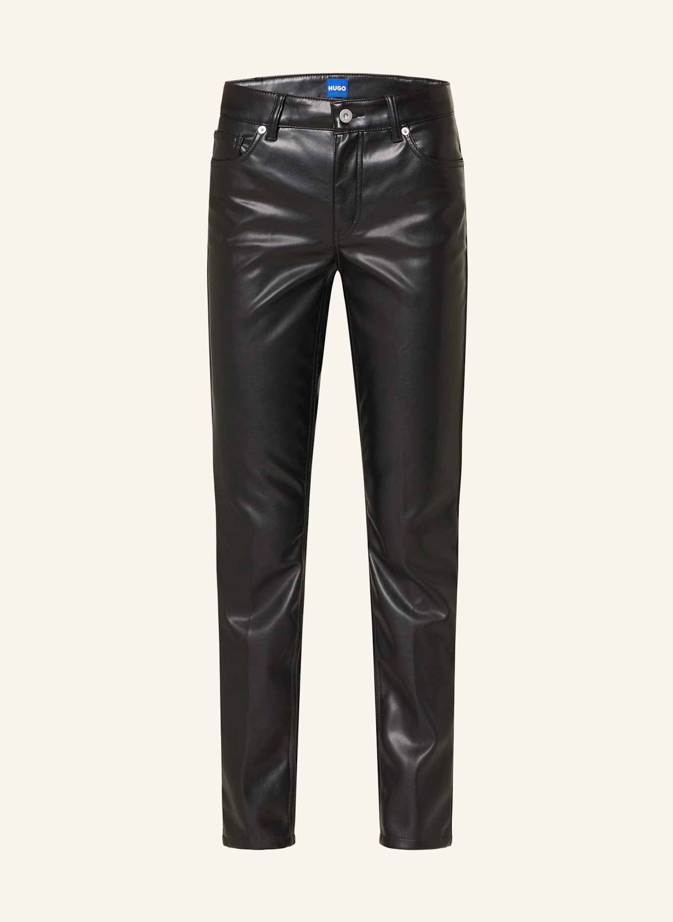 HUGO BLUE Lederhose HILANO: SCHWARZ