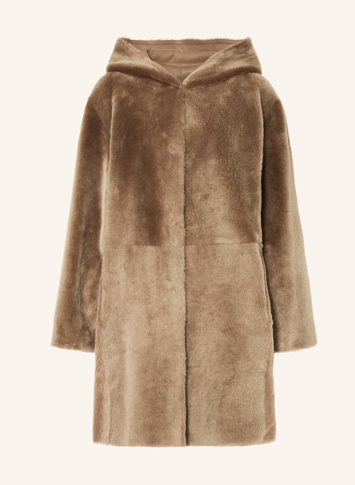 manzoni 24 Płaszcz skórzany dwustronny: JASNOBRĄZOWY