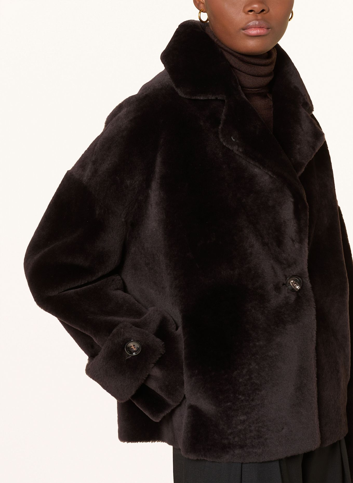 manzoni 24 Jacket made of merino wool: DARK BROWN