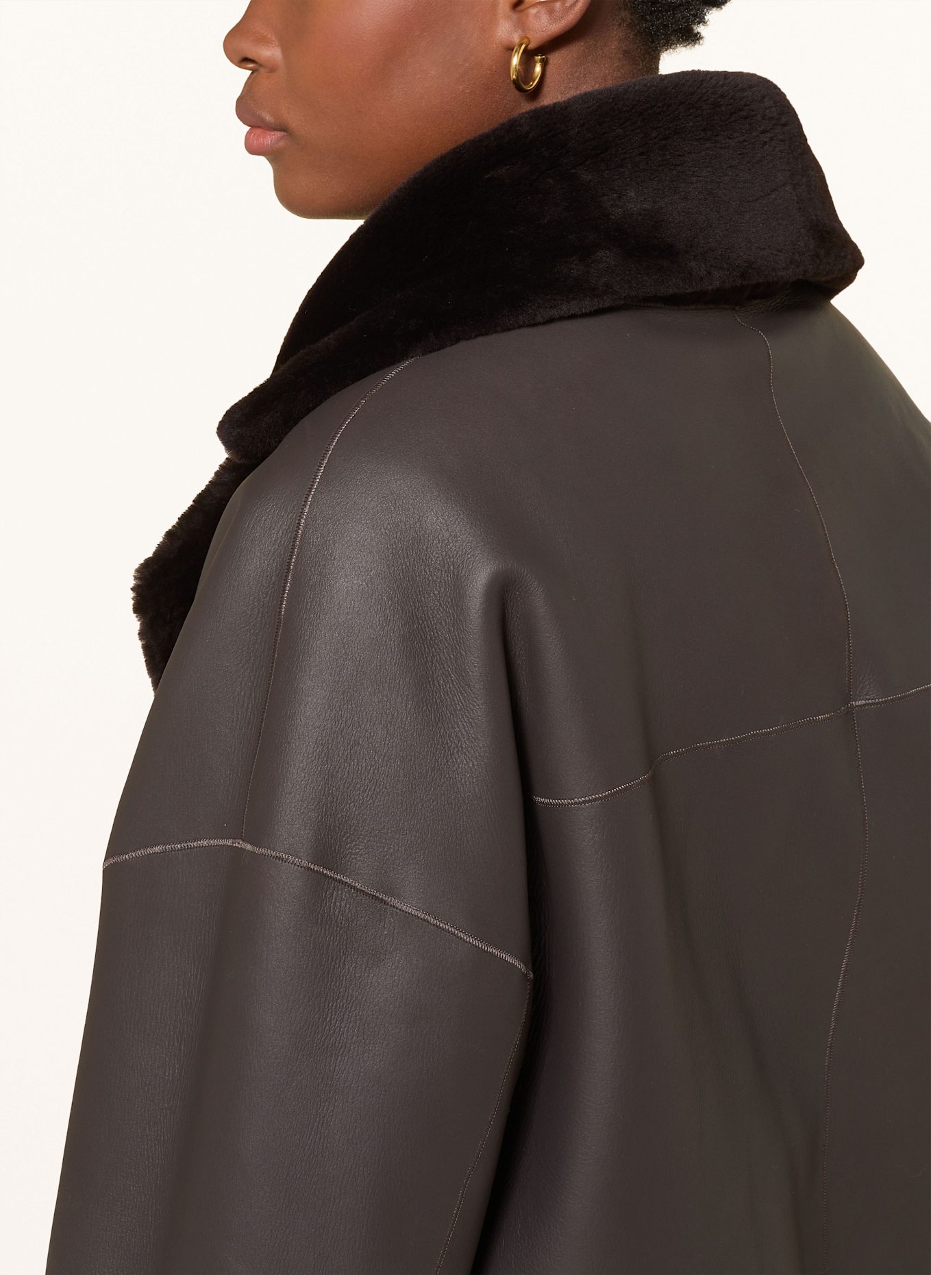 manzoni 24 Jacket made of merino wool: DARK BROWN