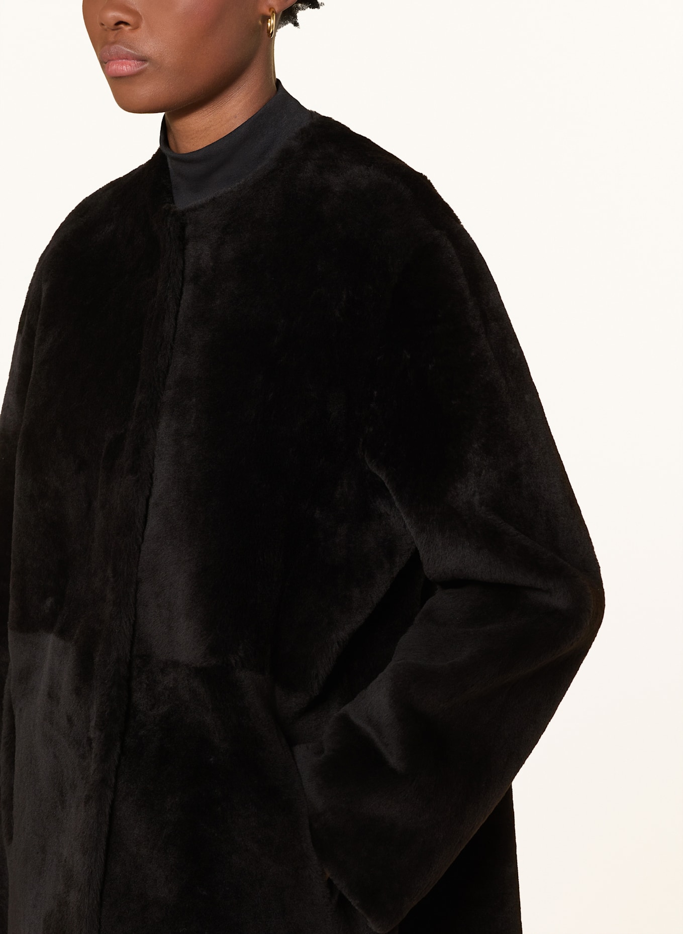 manzoni 24 Płaszcz skórzany dwustronny: CZARNY